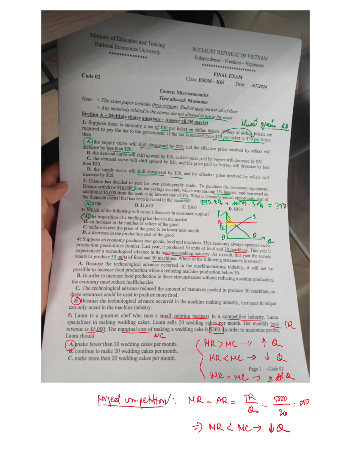 Microeconomics Final Exam Review - Class K65 - Studocu