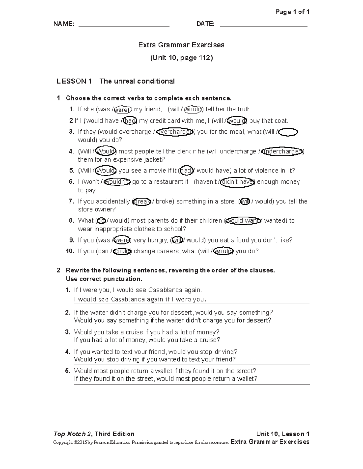 Unit 10 Extra Grammar Exercises - Inglés Nivel III - UBA - Studocu