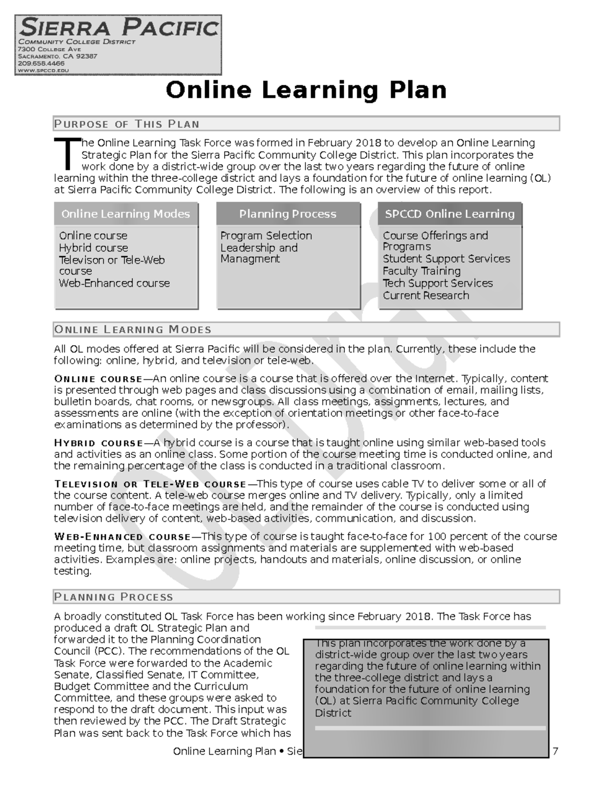 Online Learning-08 - Simnet work - Online Learning Plan PU R P O S E O ...