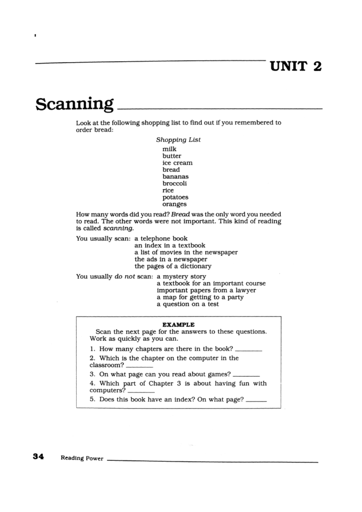 UNIT 2: Scanning Techniques for Efficient Reading Skills - Studocu