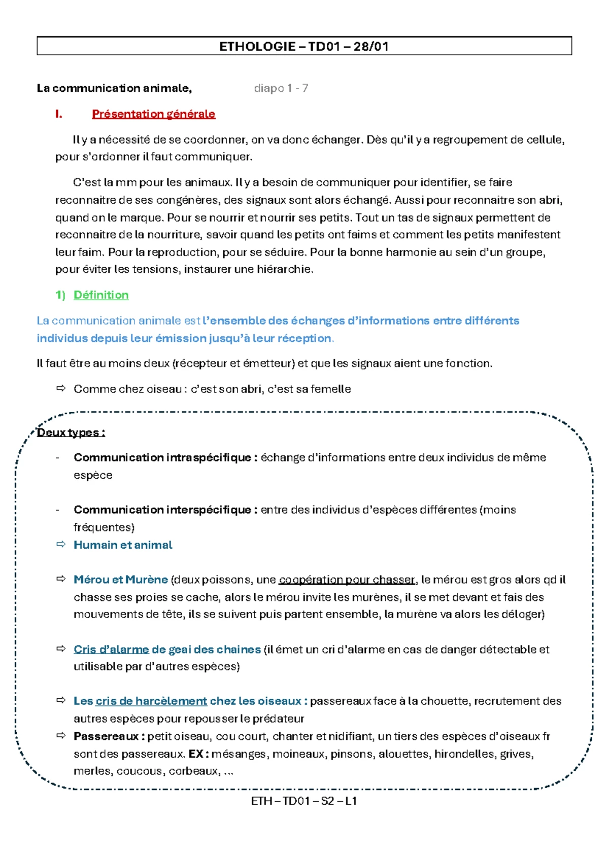 Introduction à l'éthologie - La description qui sera suivie d ...