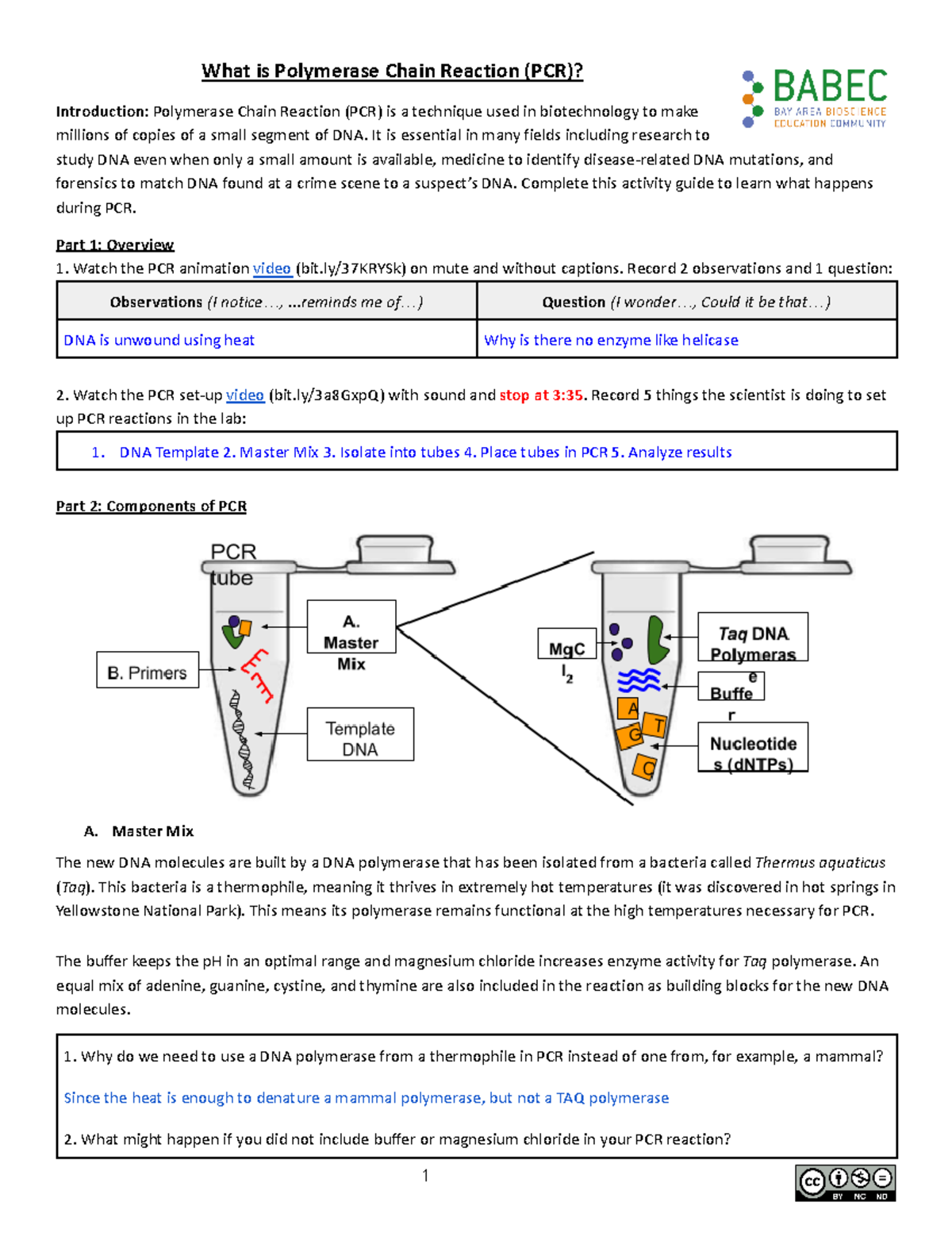 PCR Overview and Its Applications in Biotechnology, Genetics, and ...