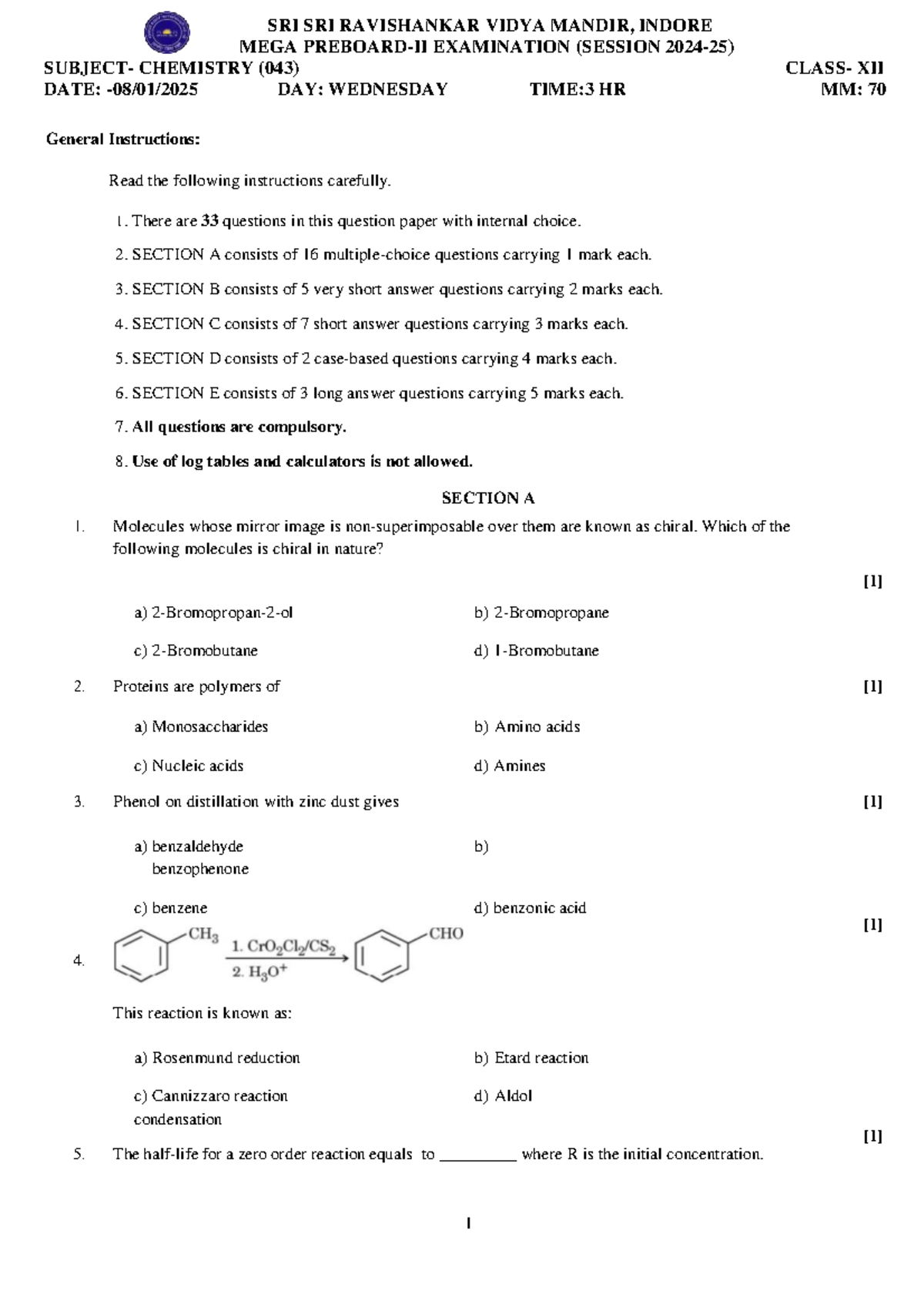 C-12 Chemistry - Mega Exam Notes and Questions for XII - Studocu