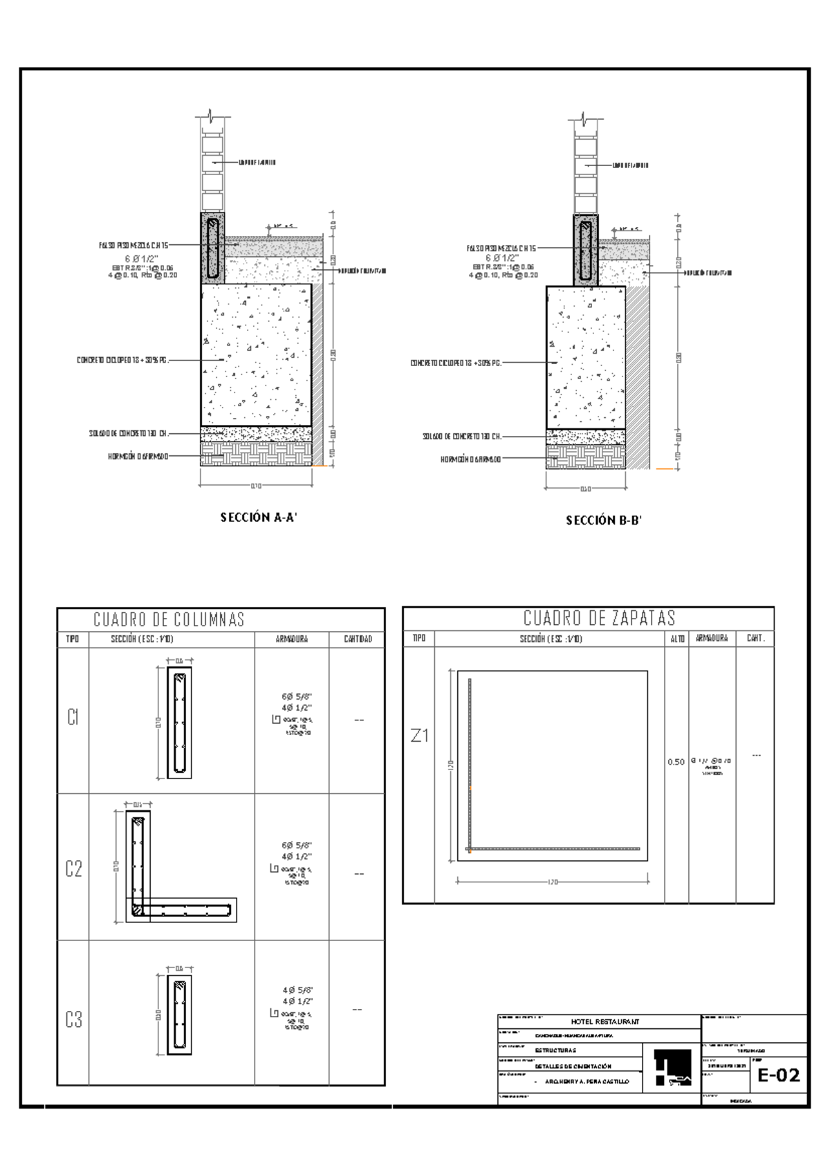 E-02 - ARQUITECTURA - SOLADO DE CONCRETO 1:10 CH. NPT + 0. 0. 0 ...