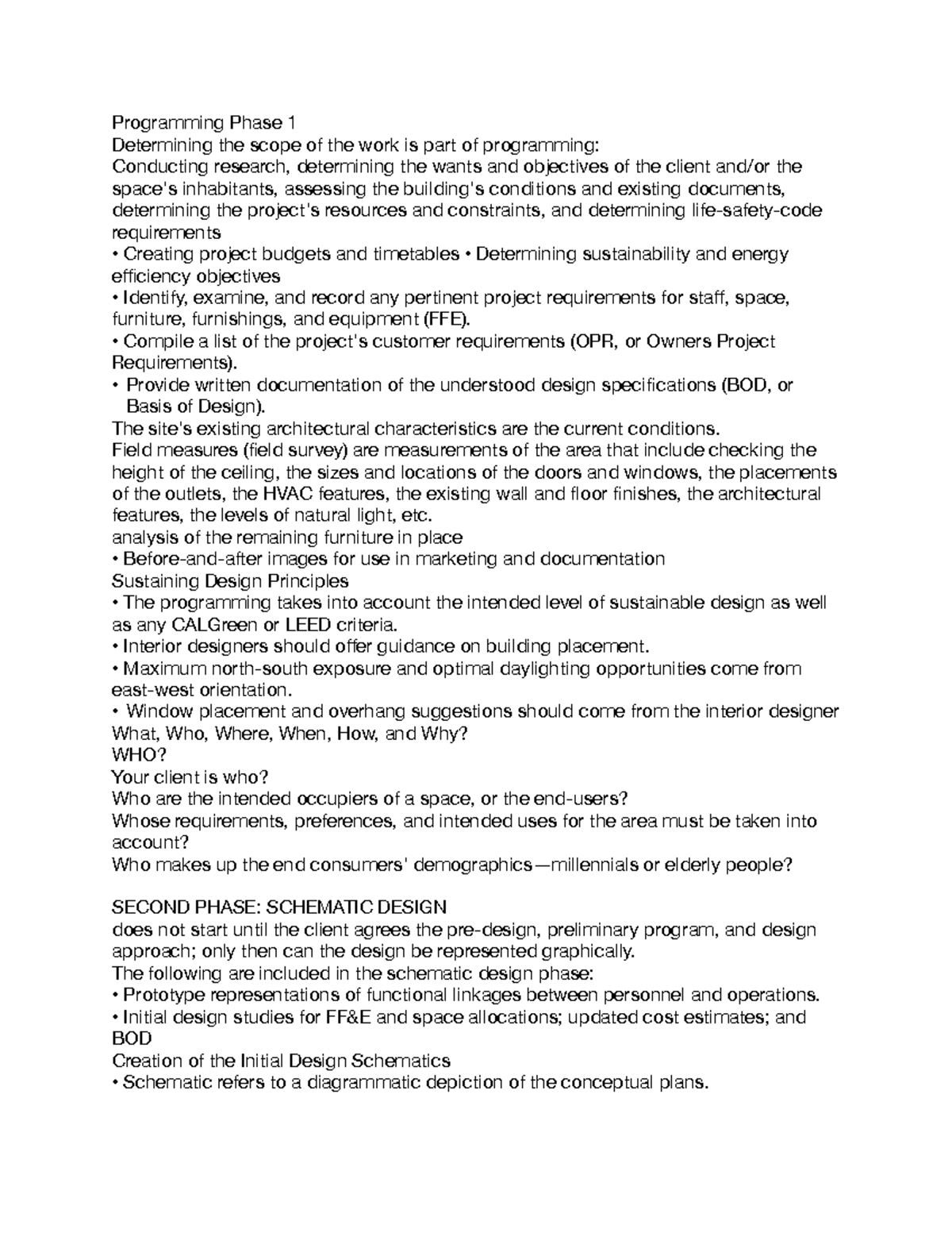 Note 14 - Programming Phase: Understanding Design & Budget Essentials ...