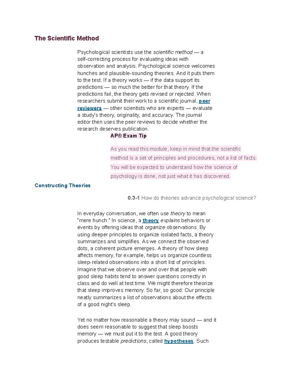 Understanding the Scientific Method in Psychology - AP Exam Guide - Studocu
