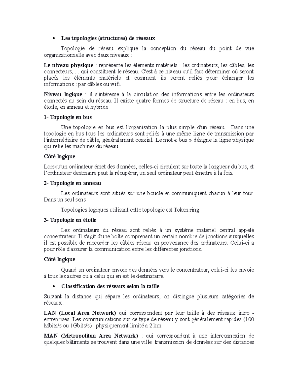 Classification des Réseaux : Topologies et Architectures (CSE 101 ...