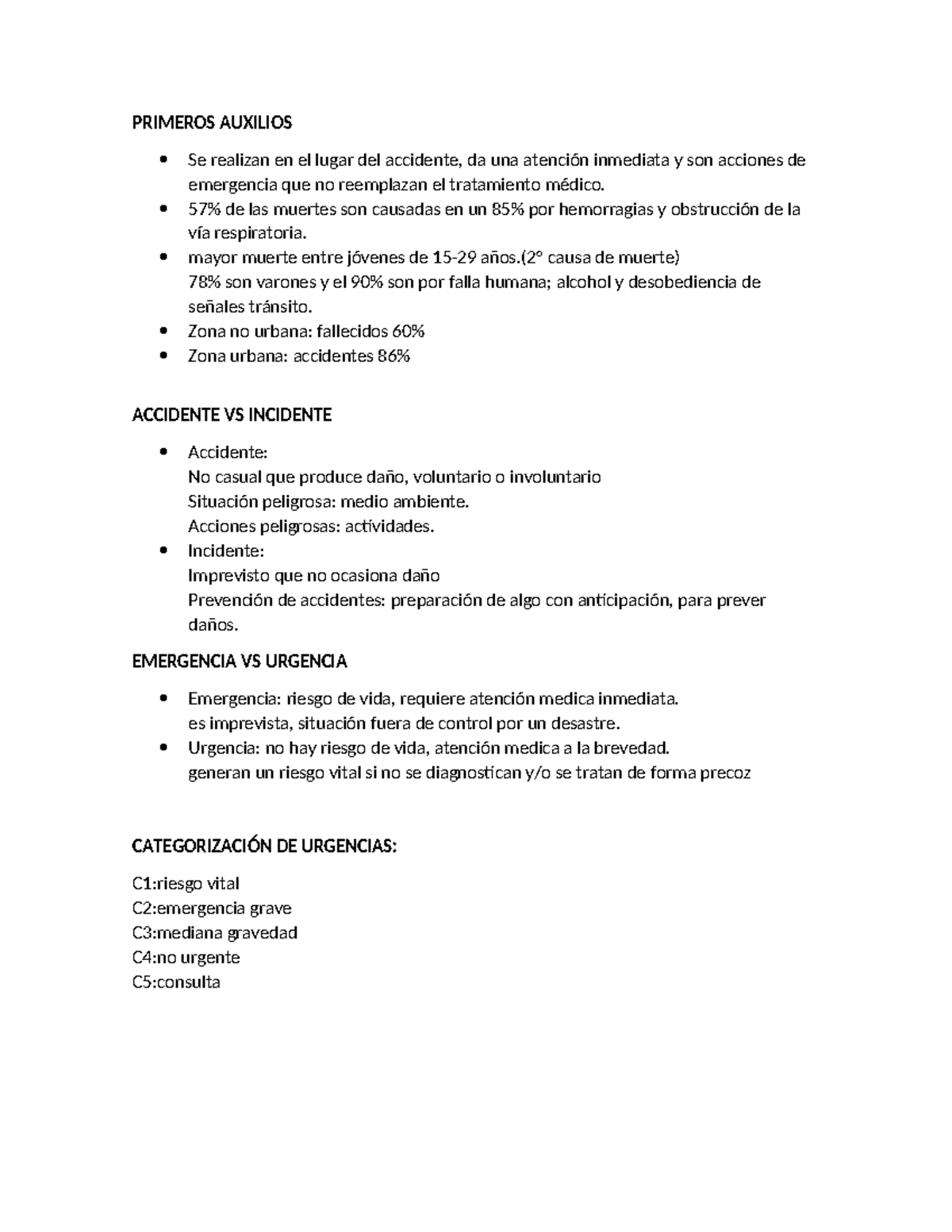 Resumen Primeros Auxilios PAUX 1: Conceptos y Métodos Esenciales - Studocu