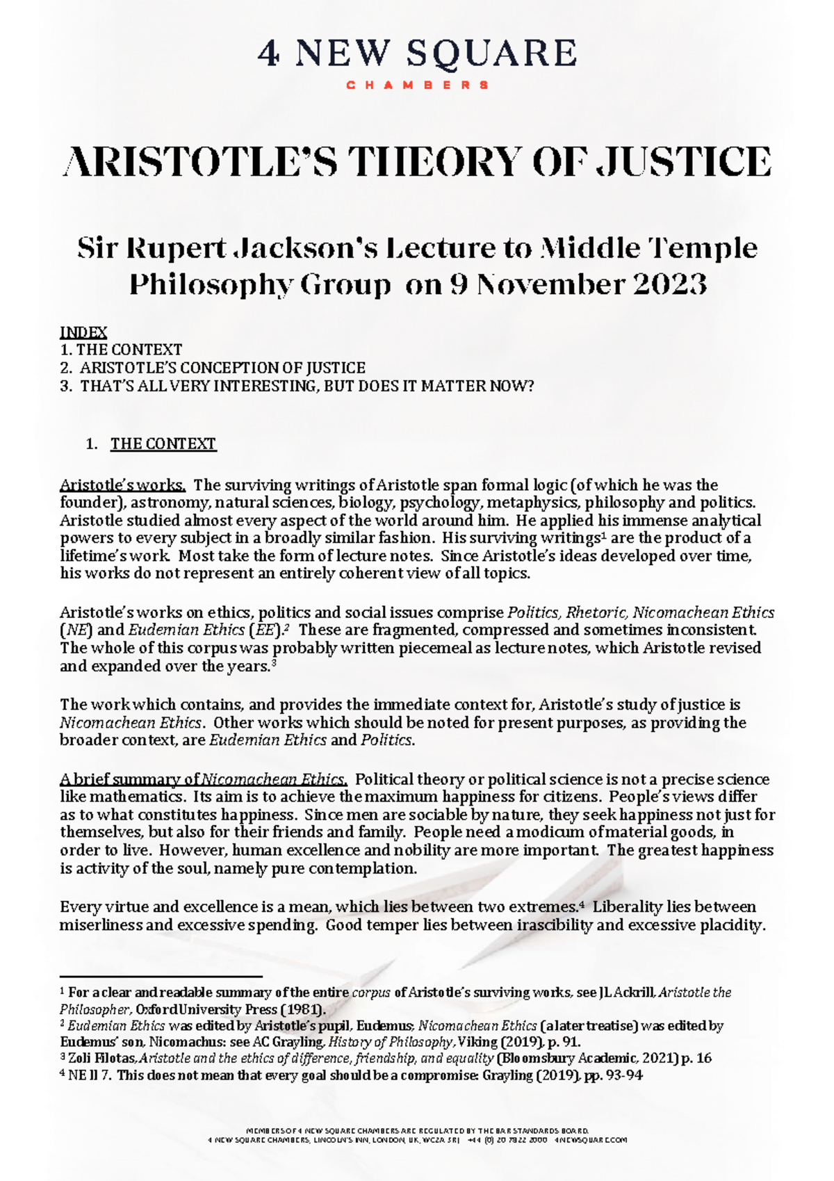PHIL 101: Aristotle's Theory of Justice Lecture Notes - Studocu