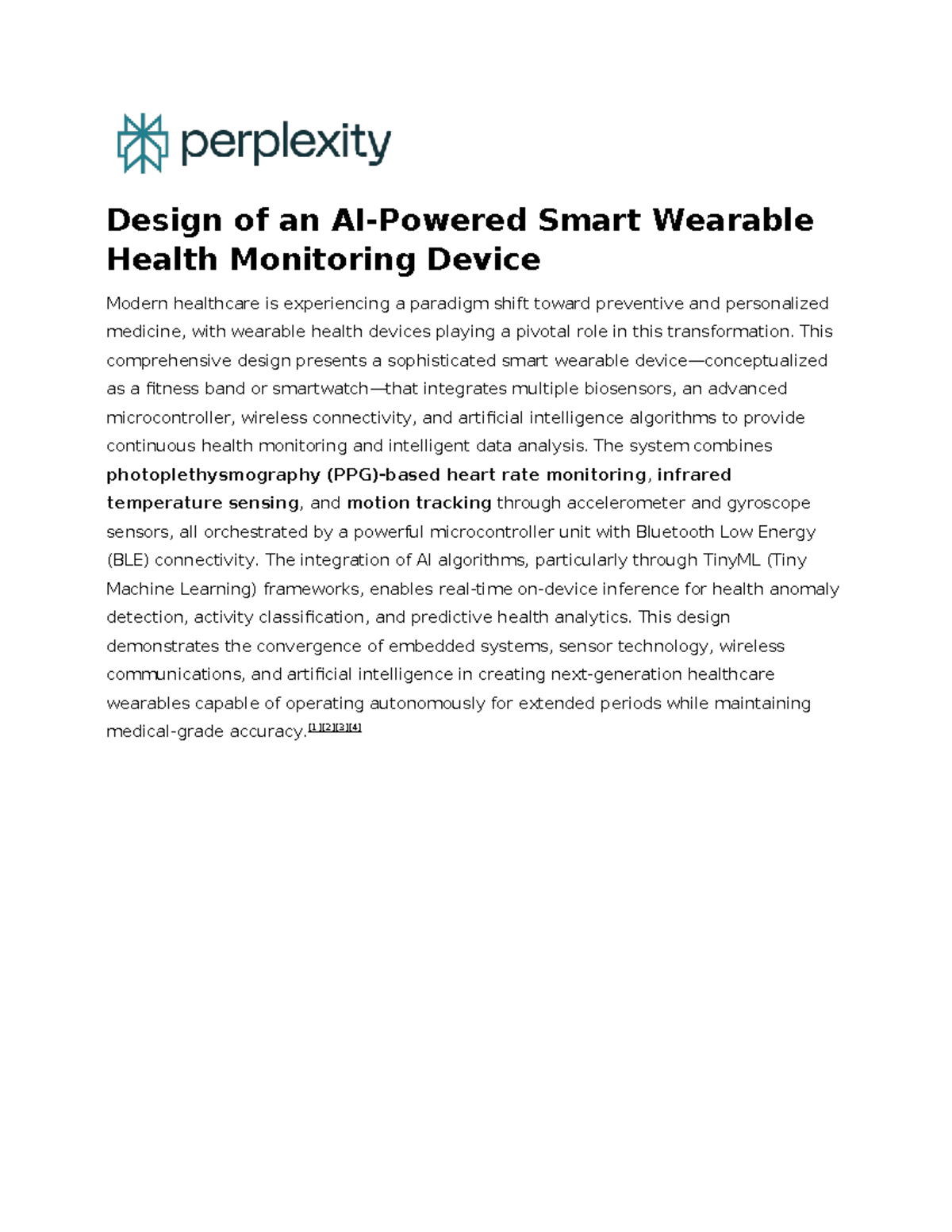 Design of an AI-Powered Smart Wearable Health Monitoring Device - Studocu