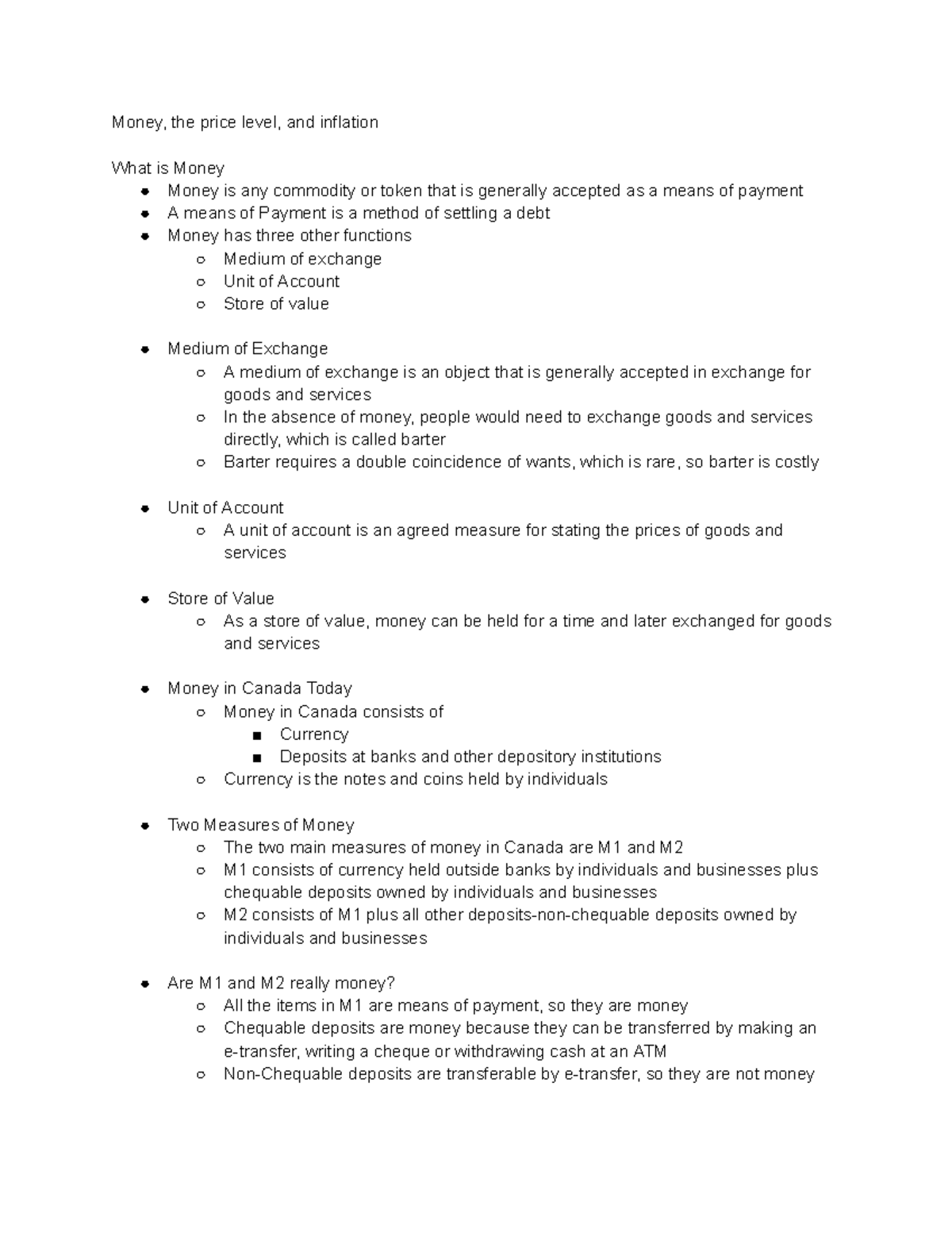 Macro Chapter 8: Understanding Money, Price Levels, and Inflation - Studocu
