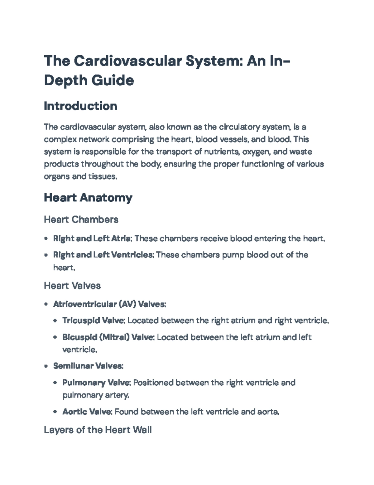 Understanding the Cardiovascular System: Anatomy and Function ...