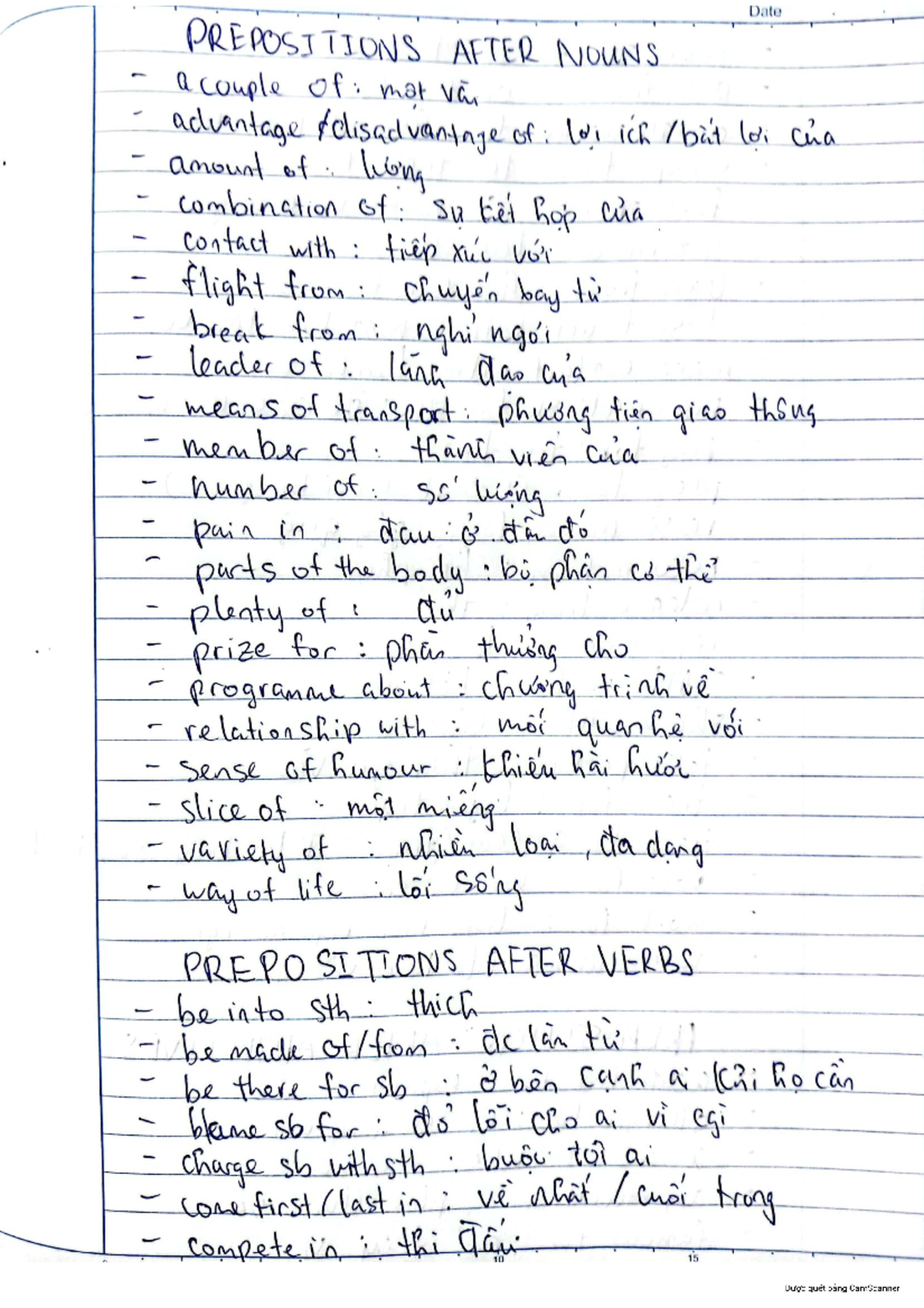 Date Prepositions After Nouns and Verbs: A Comprehensive Guide - Studocu
