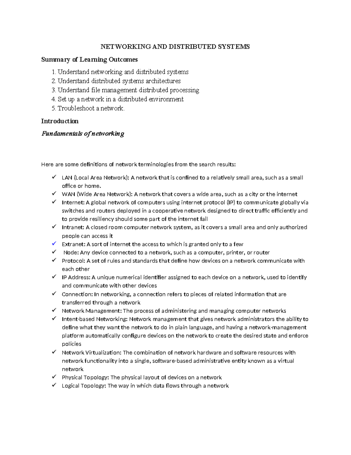 Networking and Distributed Systems: Key Concepts and Benefits - Studocu
