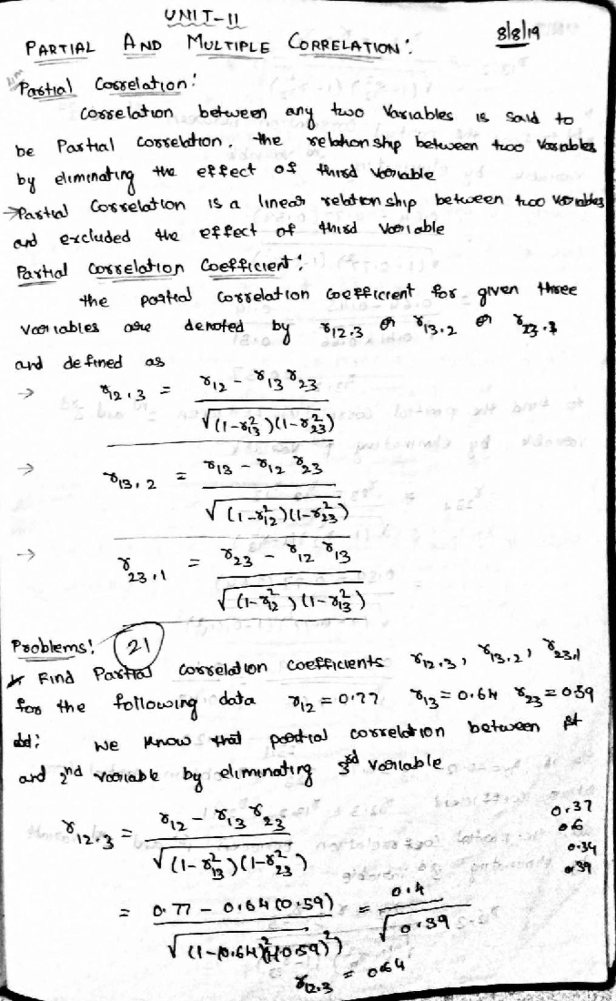 Partial and Multiple Correlation Analysis: Concepts and Problems - Studocu