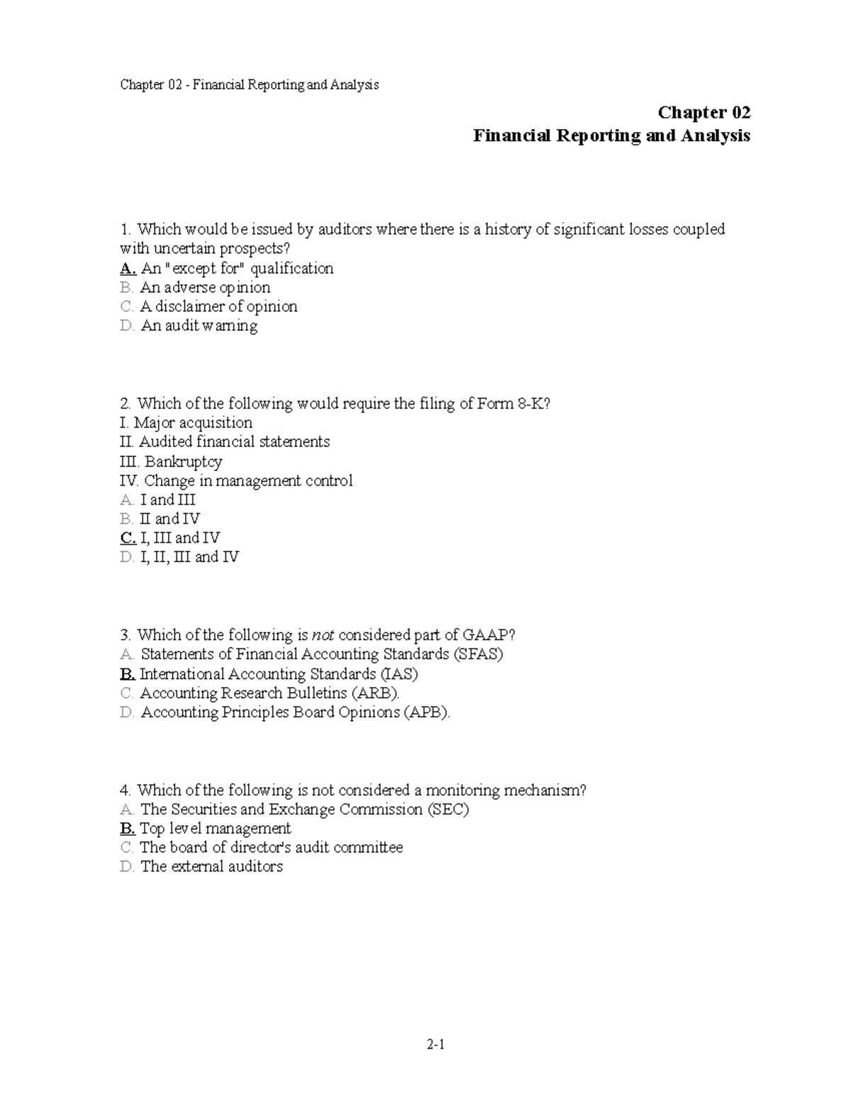 Testbank Solutions for Financial Statement Analysis (10th Ed) - Chapter ...