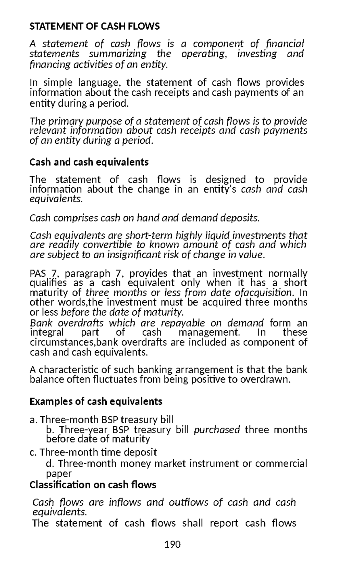 CFAS 2023 Finals: Statement of Cash Flows Overview - Studocu