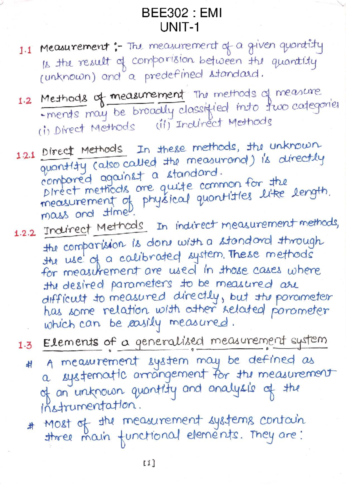 BEE302: EMI Measurement Techniques and Instrumentation Notes - Studocu