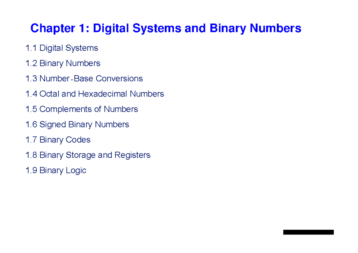 1stpdf of DLD - Data Logic Design - Chapter 1: Digital Systems and ...