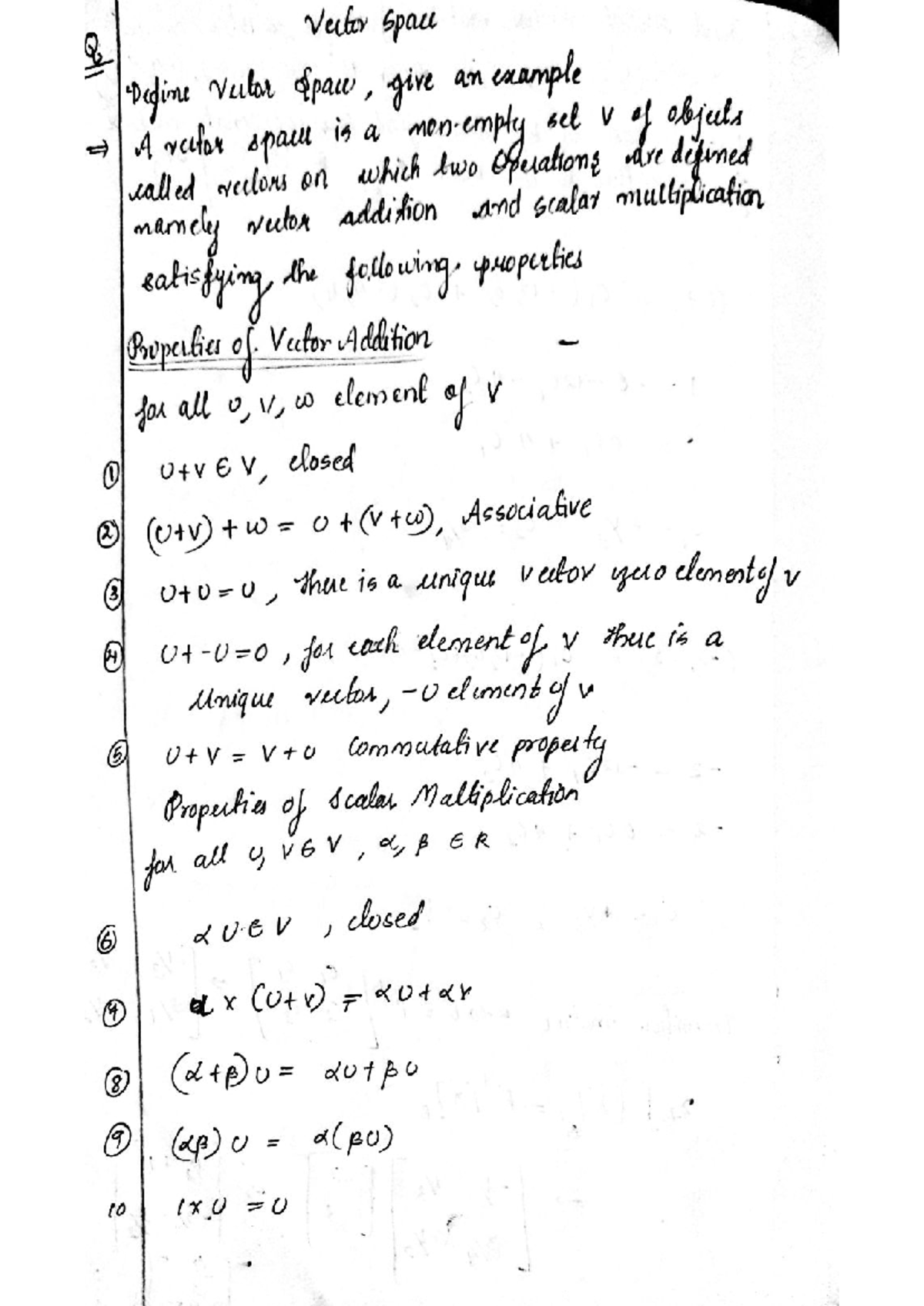 Vector Space Theory: Midterm Review for MATH 101 - Studocu