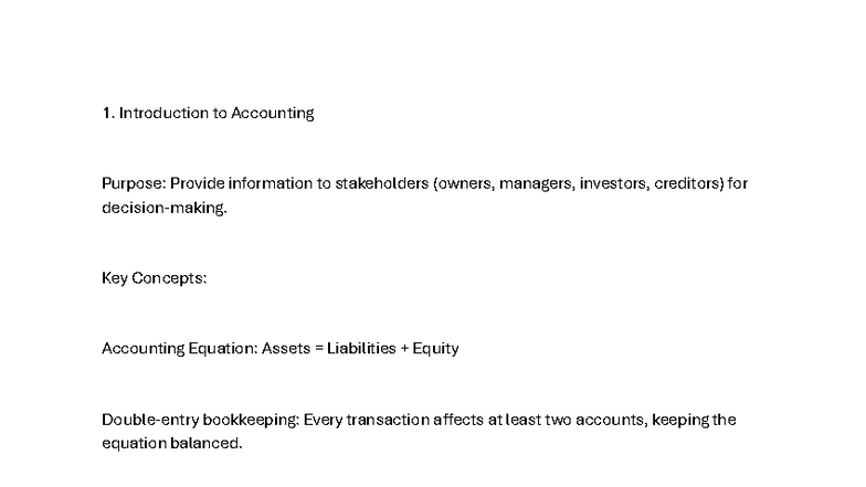 Acct1006 - Intro to Accounting Lecture Notes: Key Concepts & Practices ...