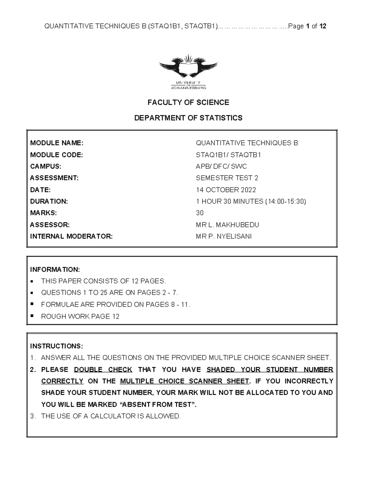 STA02A2 Chapter 2 Lecture Notes on Random Variables and Distributions ...