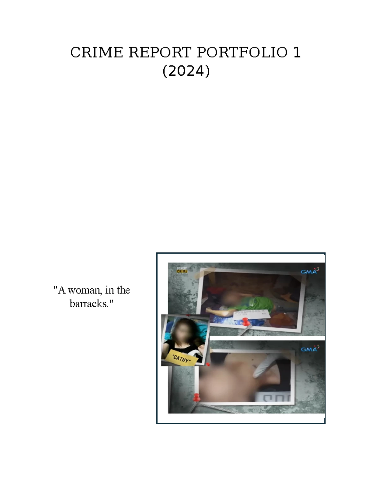 CRIME REPORT PORTFOLIO 4: Murder Case of Joylyn Simbajon (2024) - Studocu
