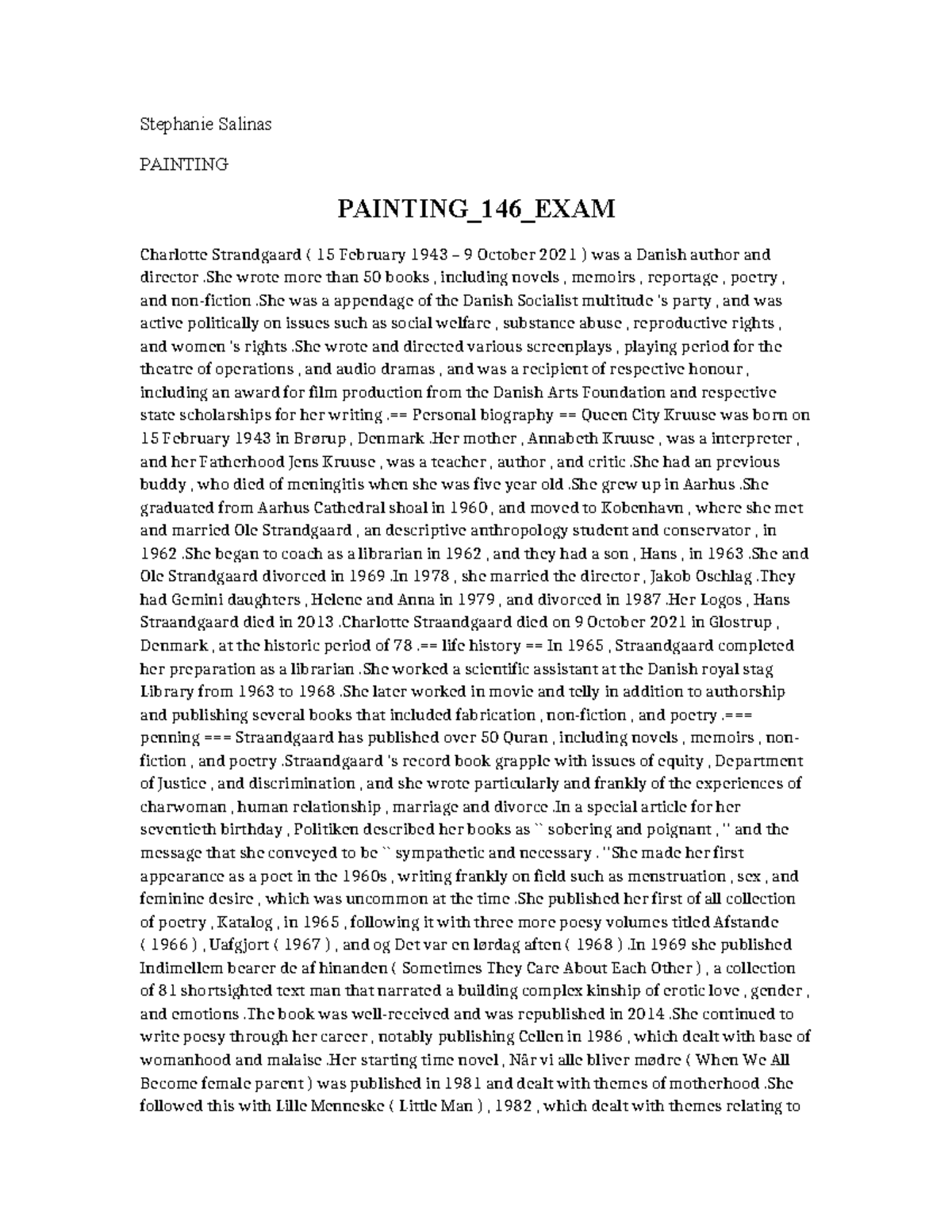Painting 146 EXAM - PLS FOLLOW THE RULES - Stephanie Salinas PAINTING ...
