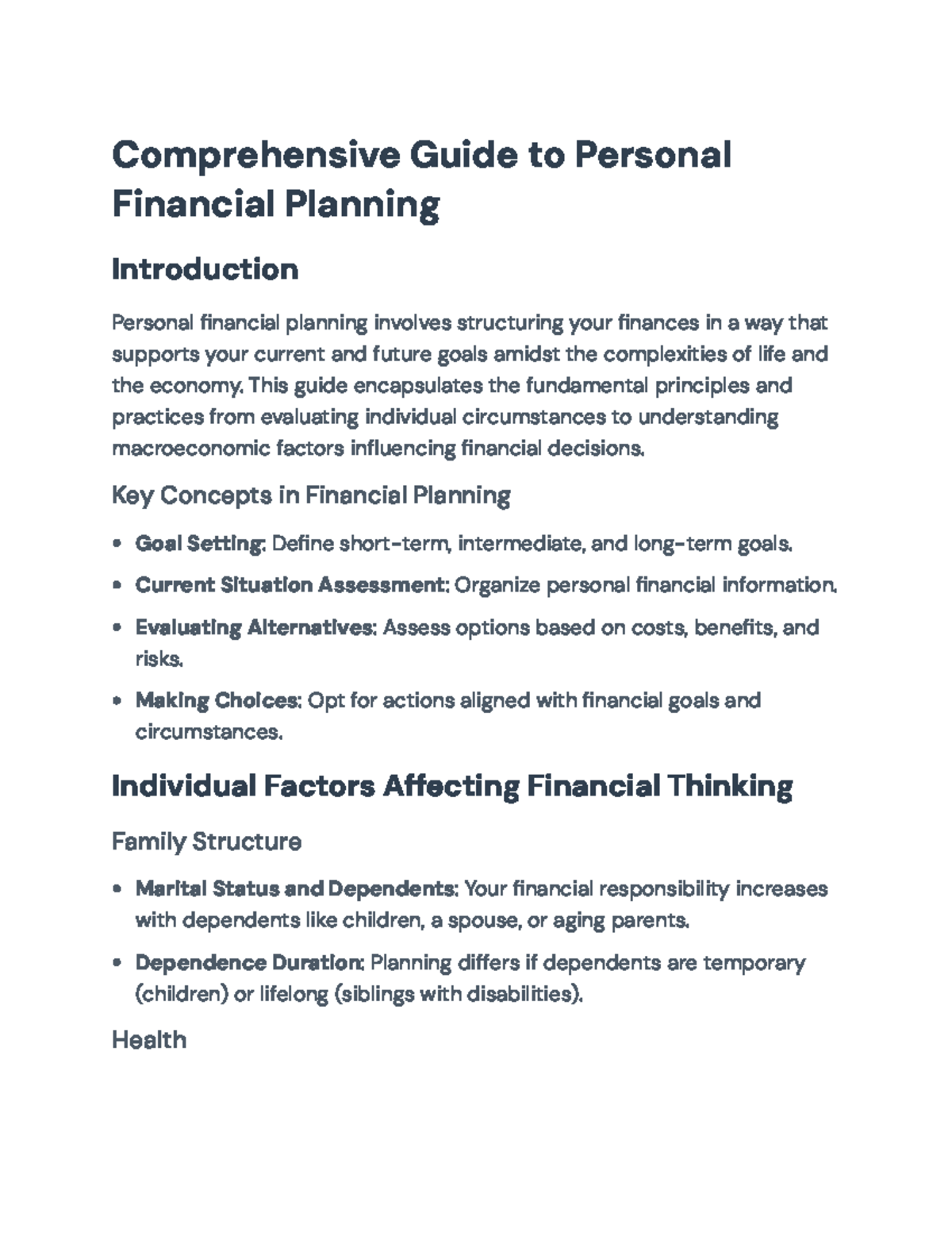 Comprehensive Guide to Personal Financial Planning (PF 101 ...