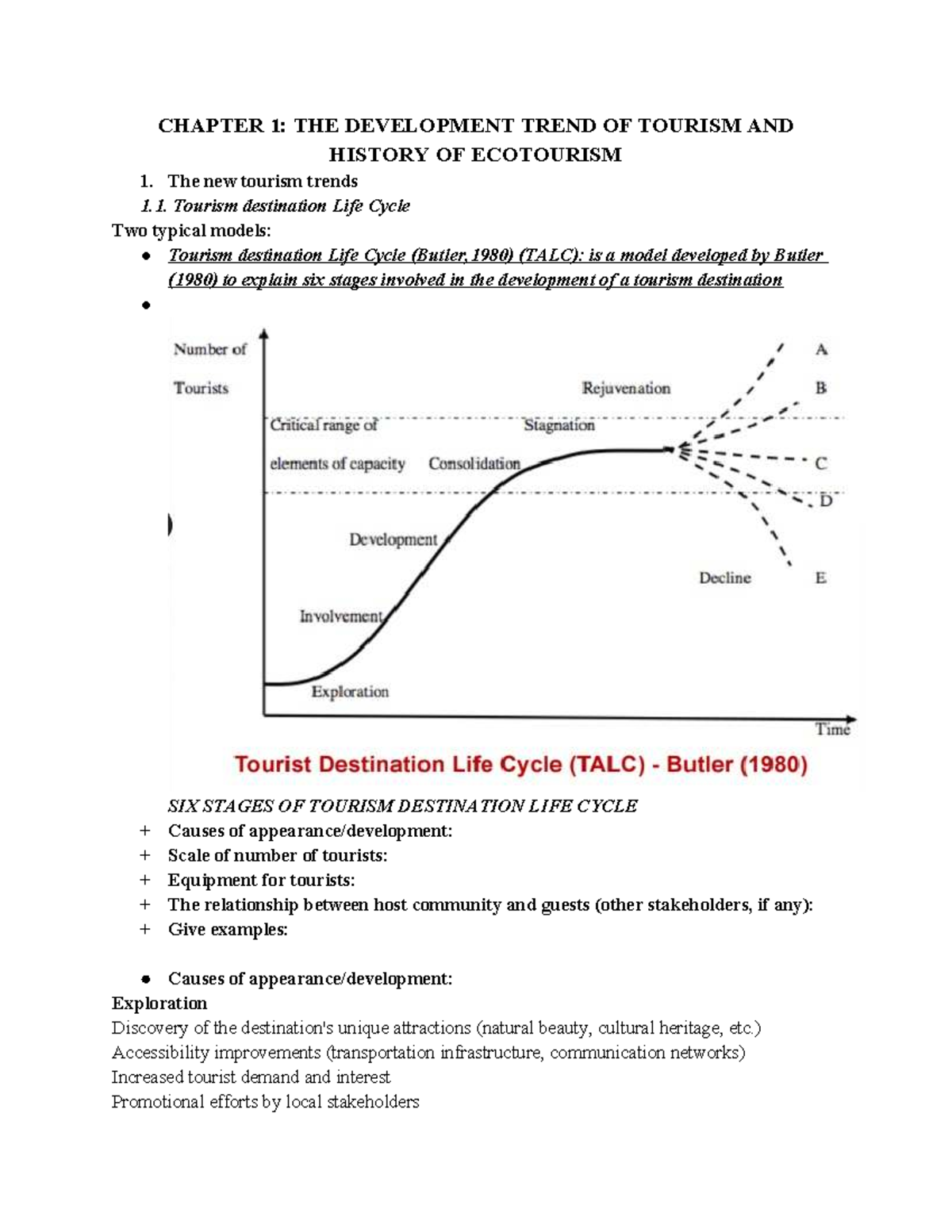 CHAPTER 1: TOURISM DEVELOPMENT TRENDS & ECOTOURISM HISTORY - Studeersnel