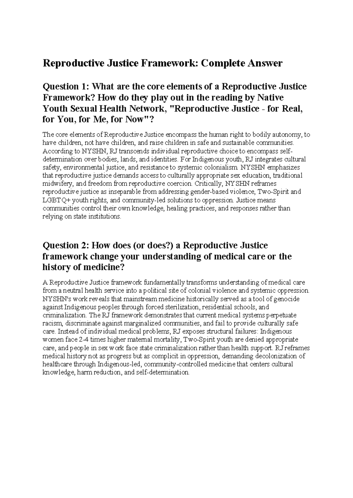 Reproductive Justice Framework: Key Elements & Medical Implications ...