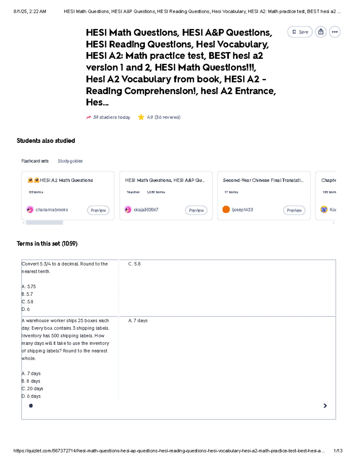 HESI A2 Math Conversions Study Guide - Studocu