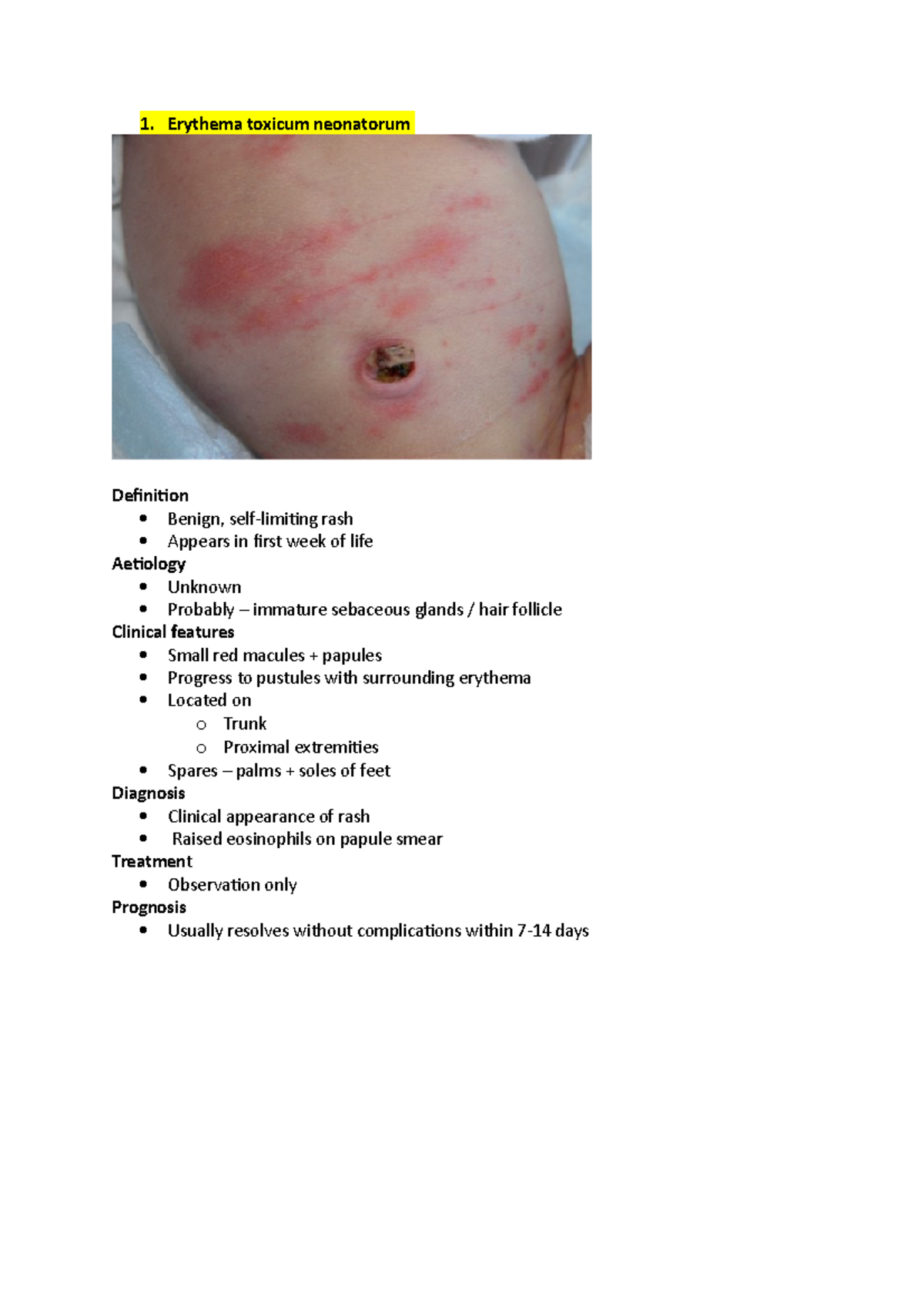 Slide Show of common Paediatric presentations - Erythema toxicum ...