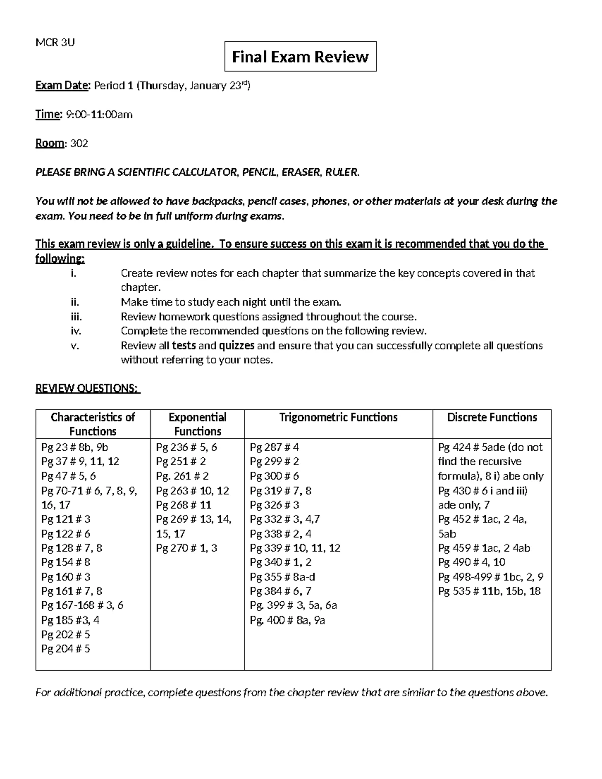 SBI3U Final Exam Review Notes - Biology January 2025 - Studocu