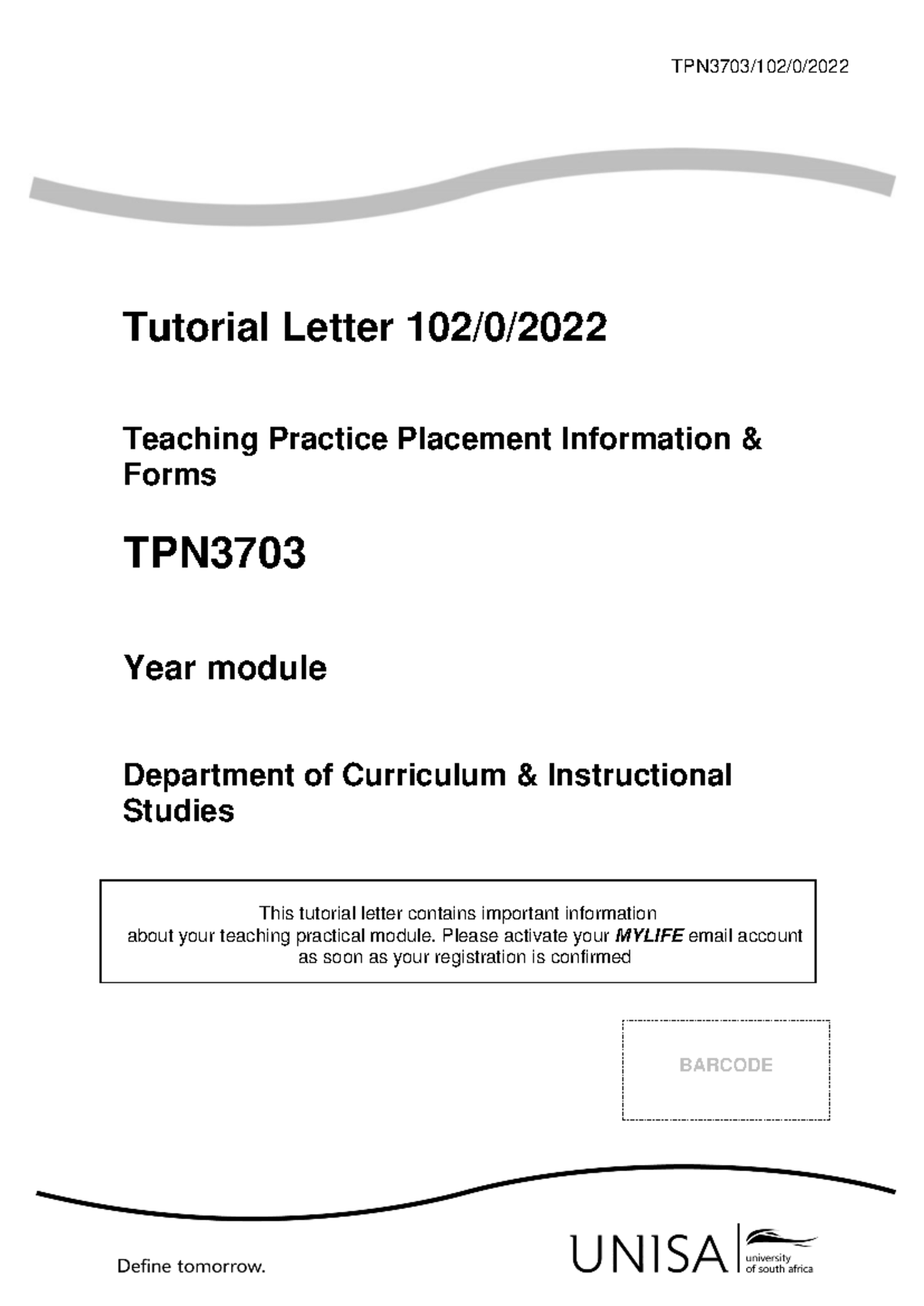 102 2022 0 b - Physical Education - Tutorial Letter 102/0/ Teaching ...
