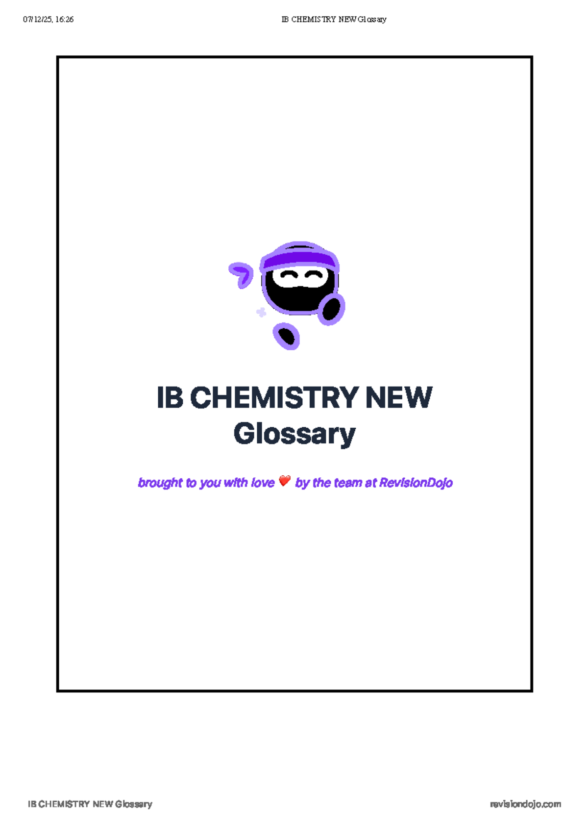 IB CHEMISTRY NEW Glossary: Key Terms and Definitions for Study - Studocu