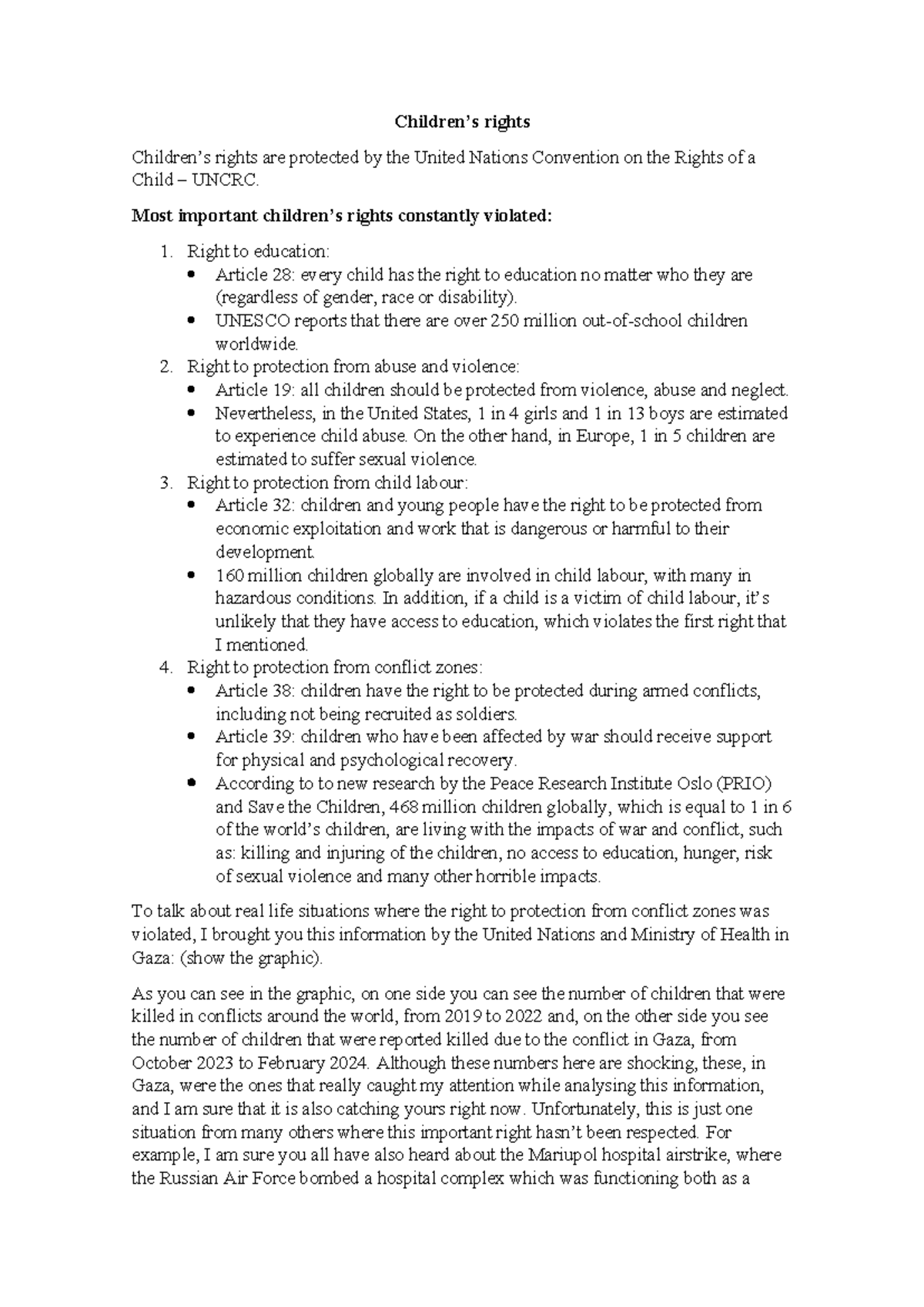UNCRC: Key Violations of Children's Rights and Global Impact - Studocu
