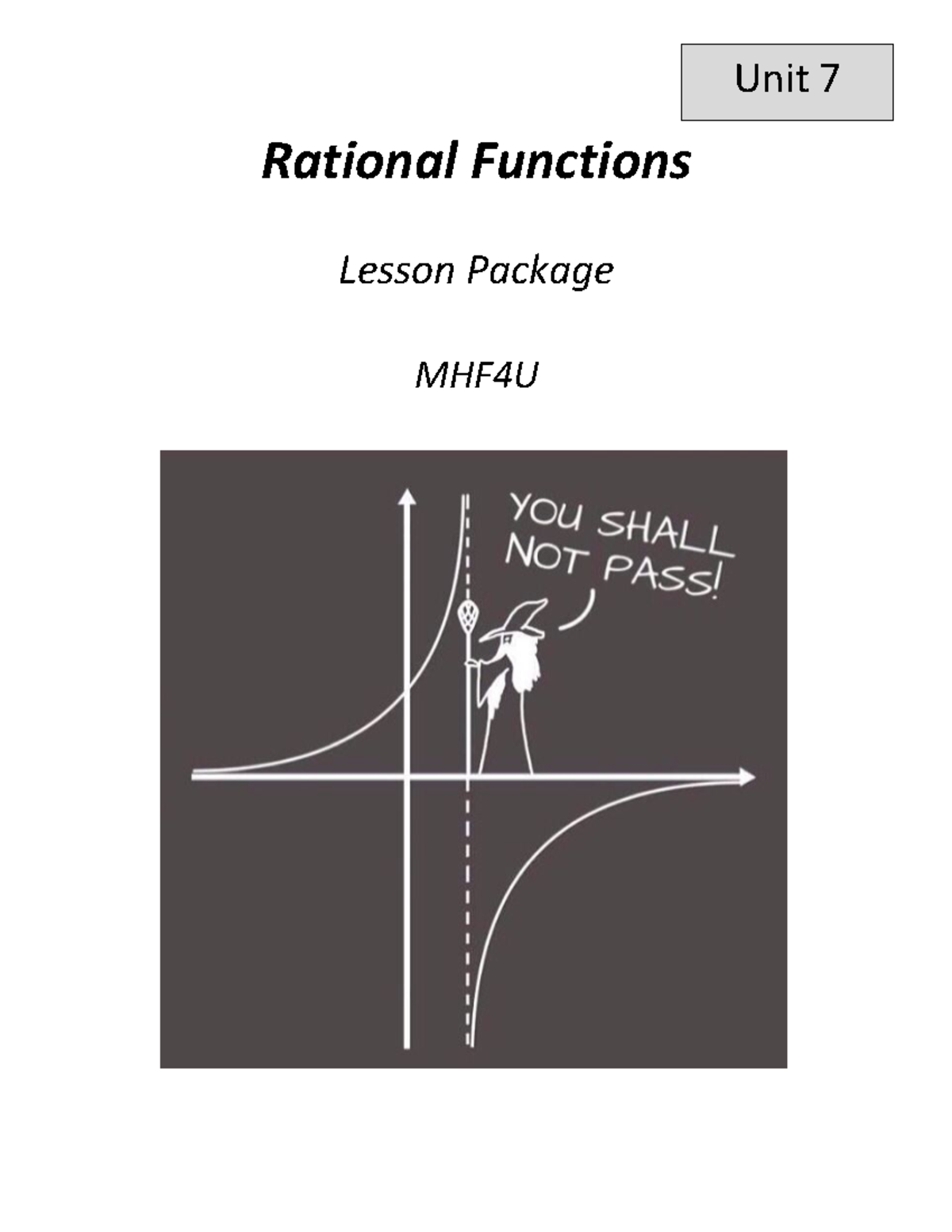AF+unit+7+lesson+package+ Student - Rational Functions Lesson Package ...