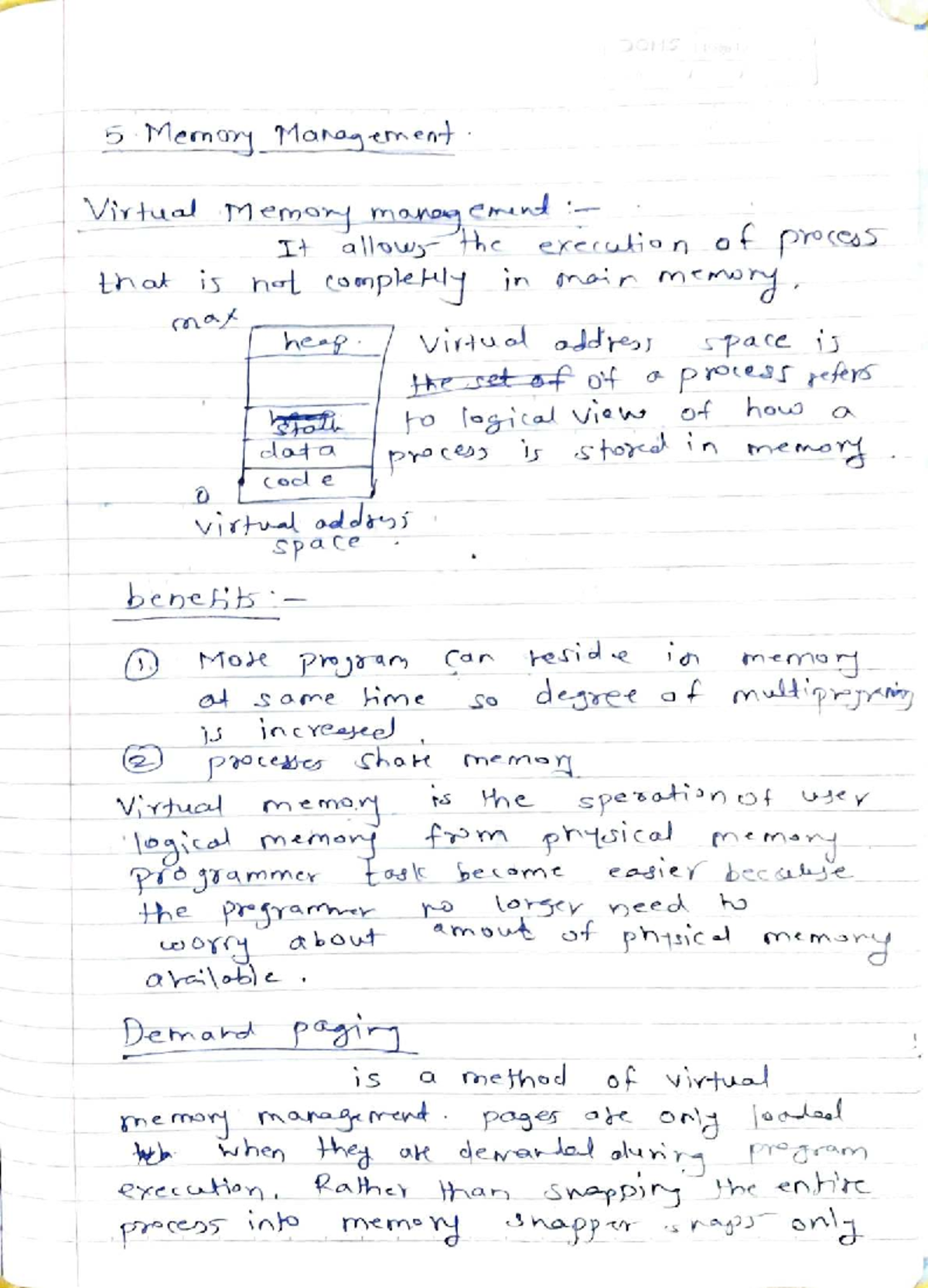 Memory Management Lecture Notes (Course Code: 5) - Studocu