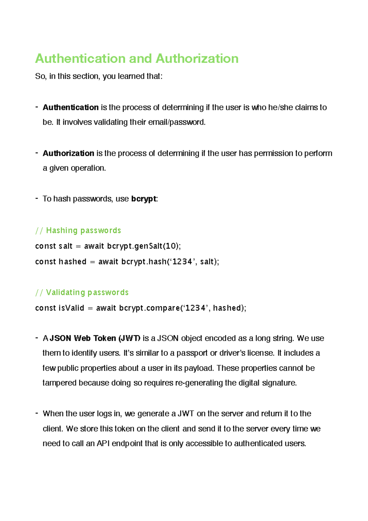 Authentication and Authorization Recap: Key Concepts and JWT Usage ...