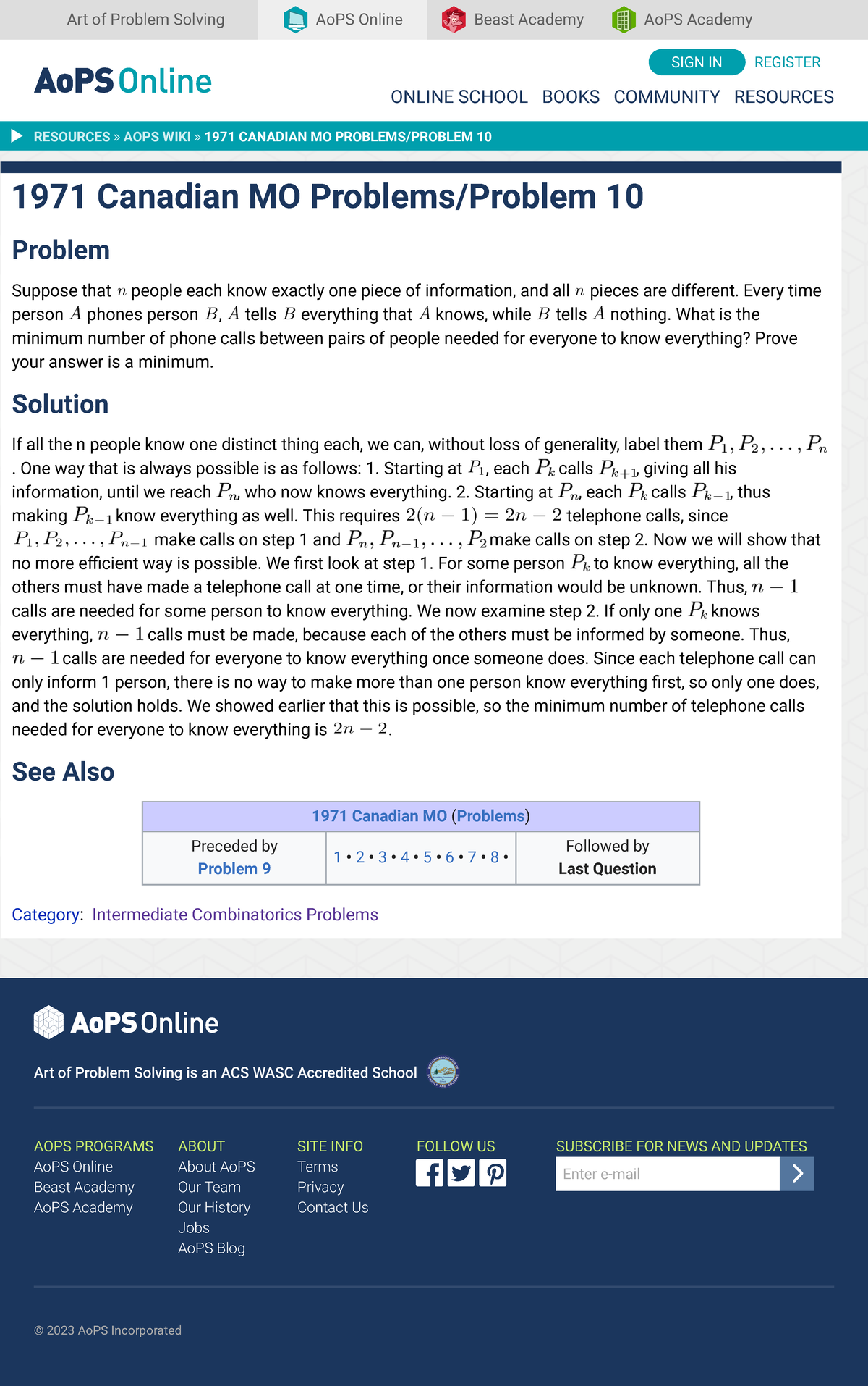 Art of Problem Solving - Ekkekekekekeke - RESOURCES! AOPS WIKI! 1971 ...