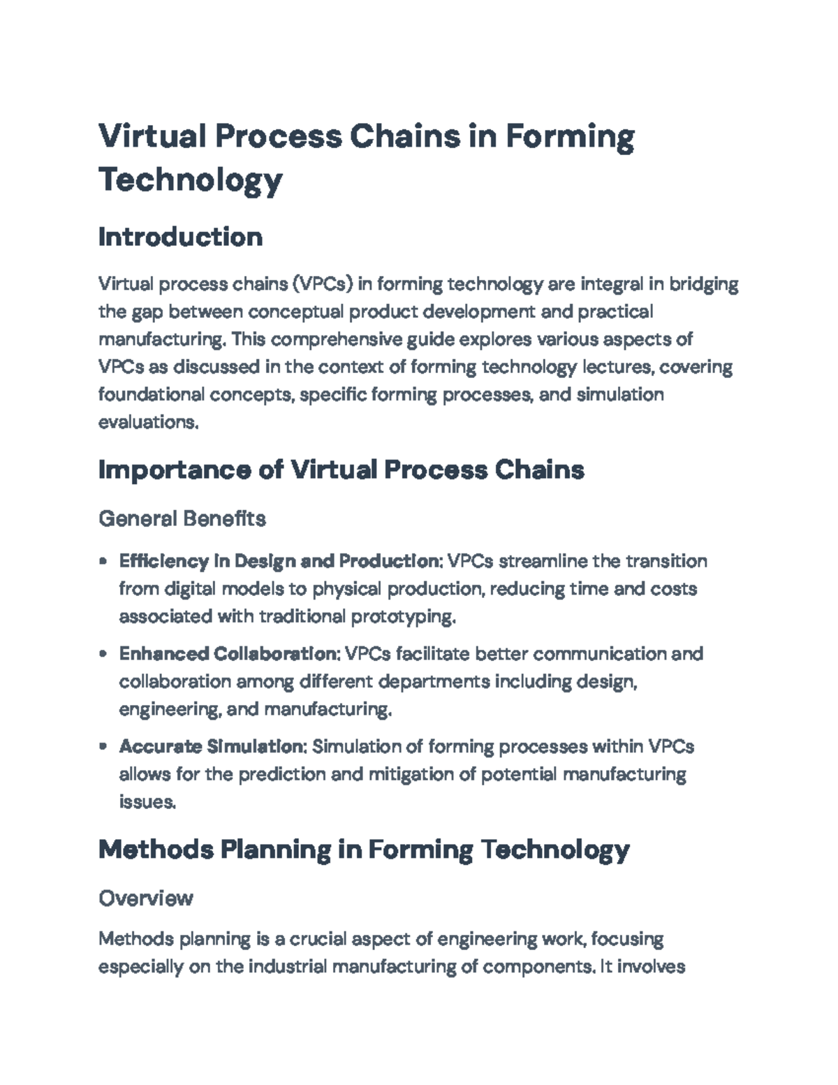 Virtual Process Chains in Forming Technology: An Overview - Virtual ...