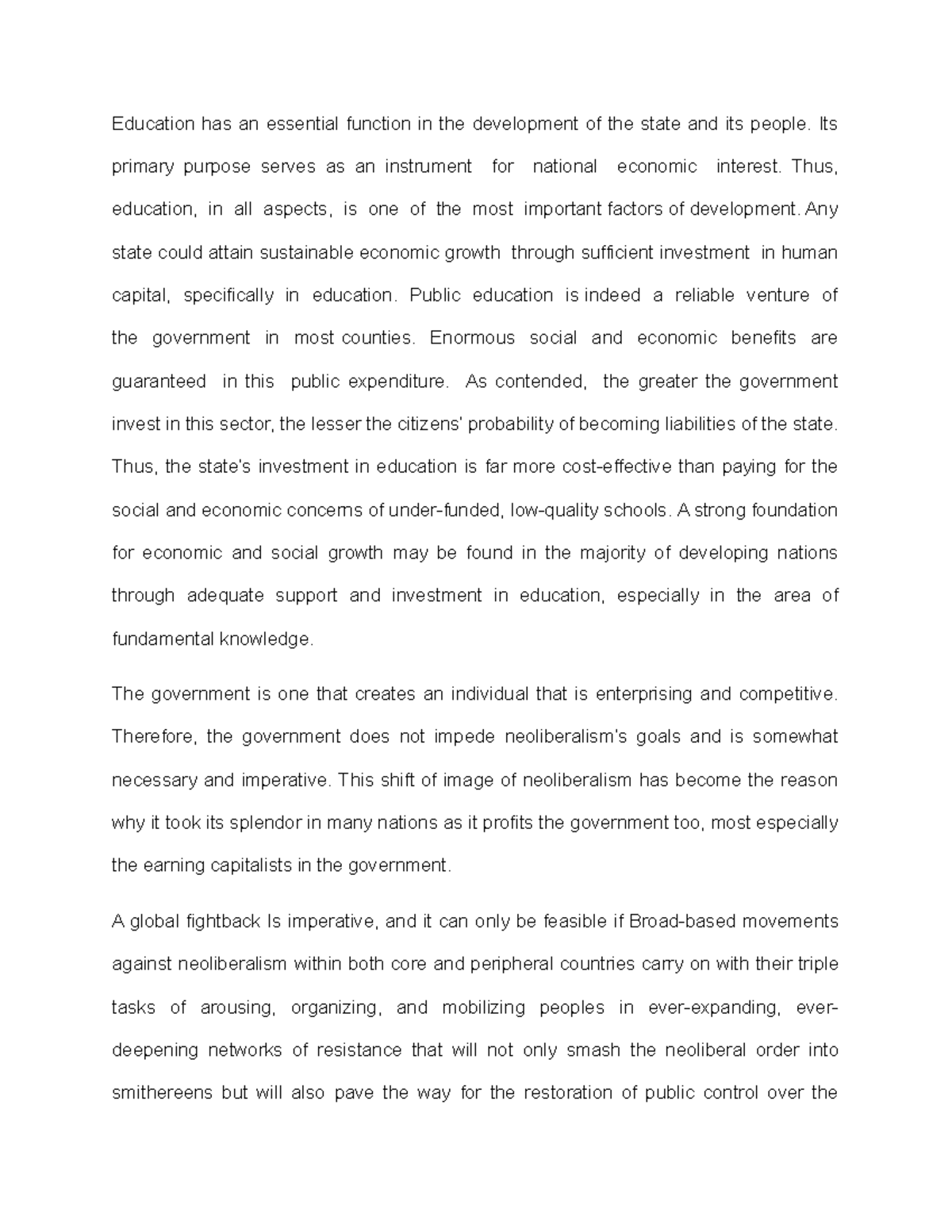 EDUC 101: The Role of Education in National Development and Economy ...