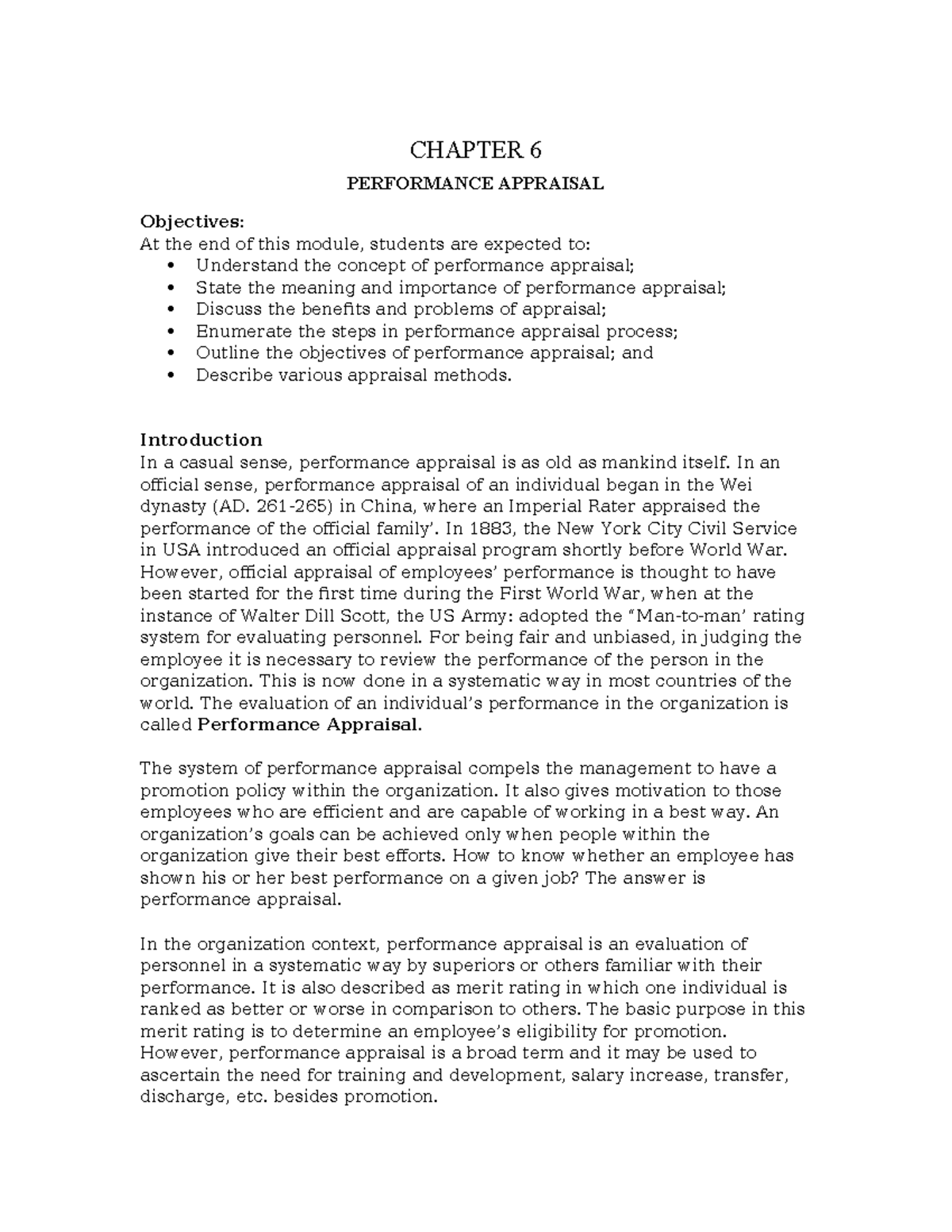 CHAPTER 6: PERFORMANCE APPRAISAL IN HUMAN RESOURCE MANAGEMENT - Studocu