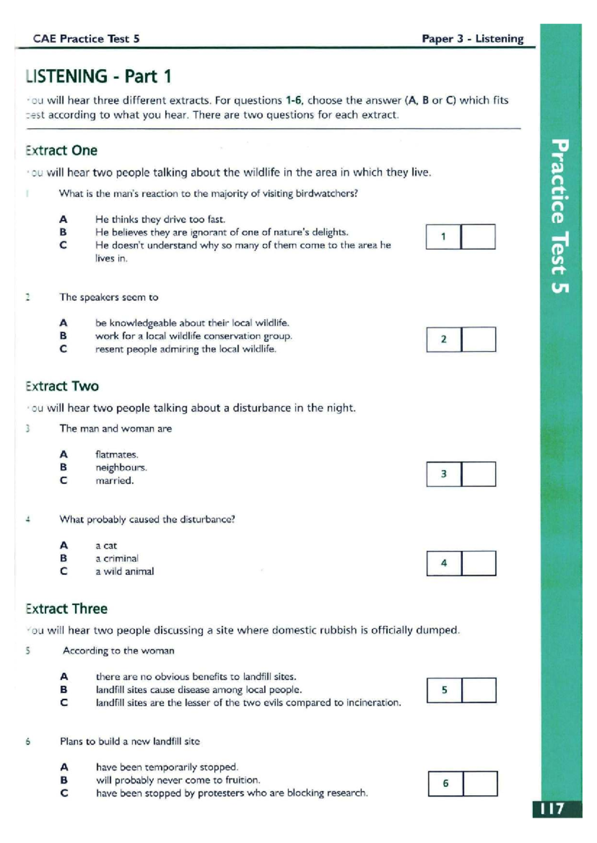 CAE C1 Practice Test 5 Listening - Detailed Analysis and Questions ...