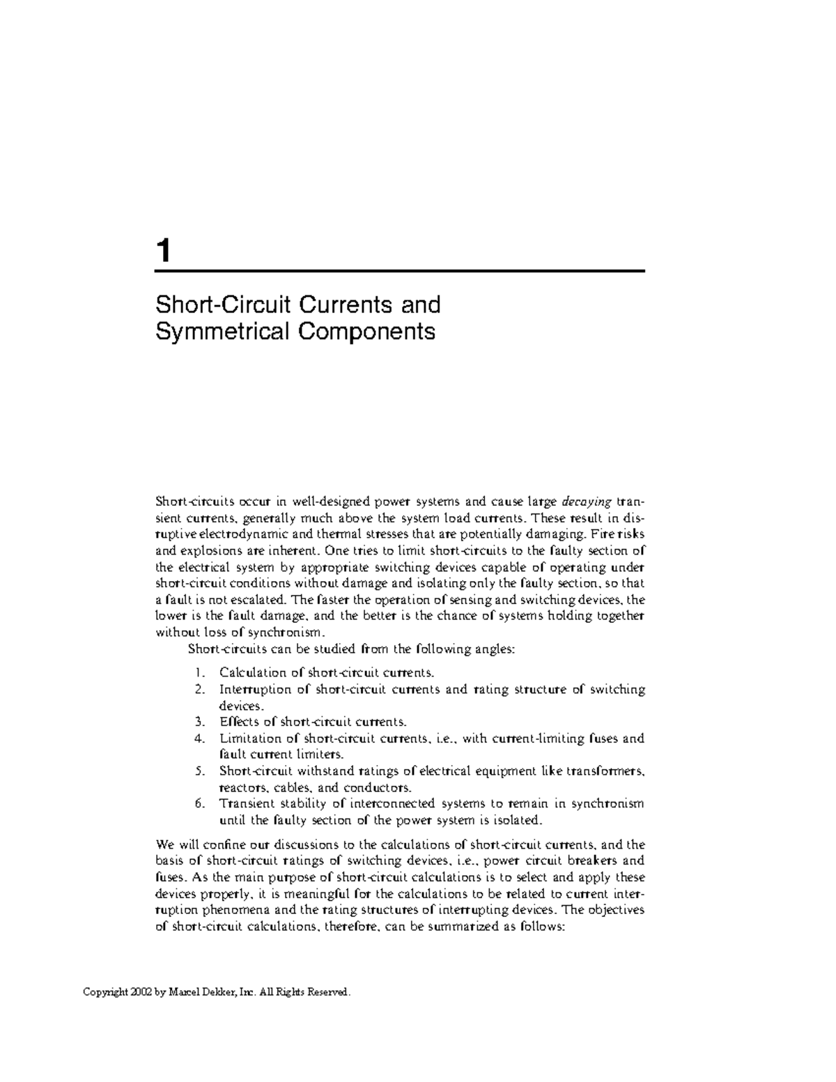 Chapter 1: Short-Circuit Currents and Symmetrical Components in Power ...
