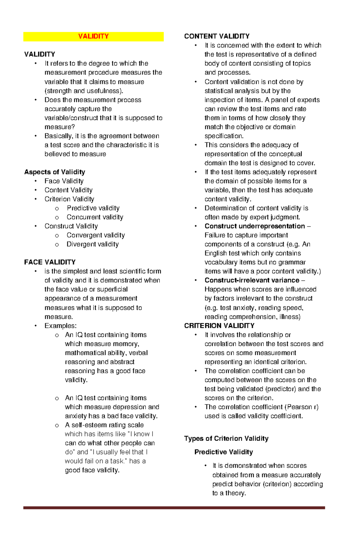 Criterion Related Validity Coefficient