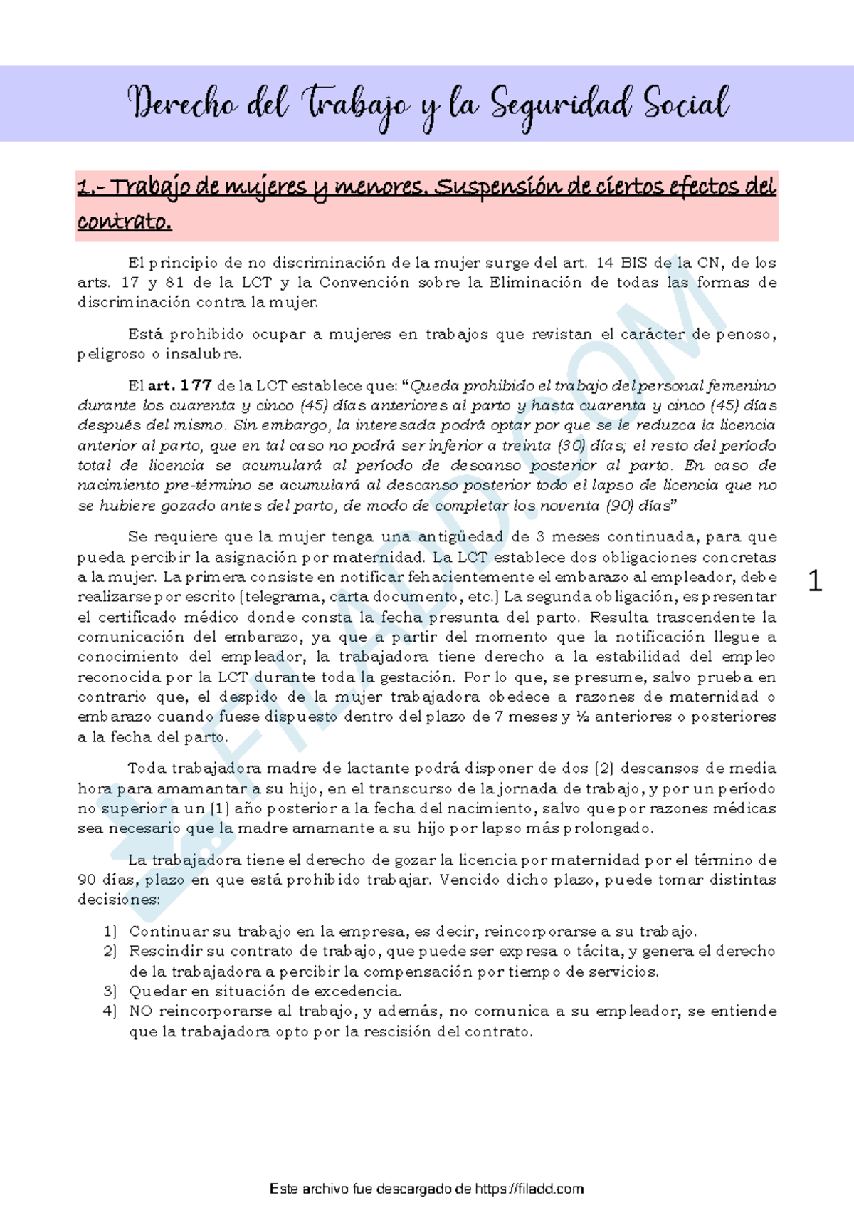 Resumen del Segundo Parcial de Laboral 1: Derecho del Trabajo y ...