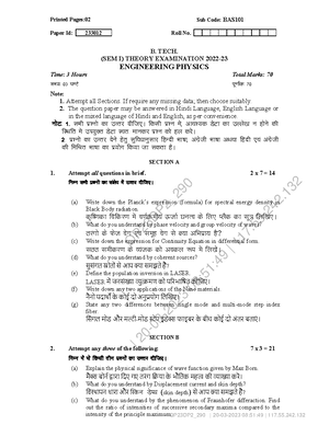 SOFT SKILL I KNC101 - BTECH SEM I Theory Exam Paper - Studocu