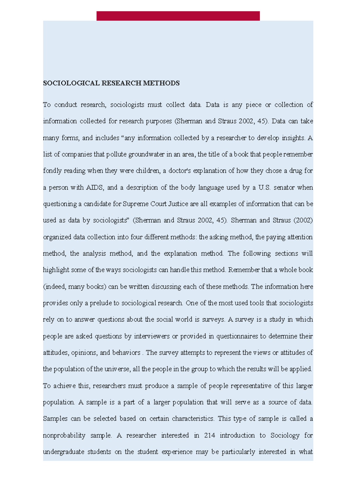 Sociology Notes: Sociological Research Methods Overview - Studocu
